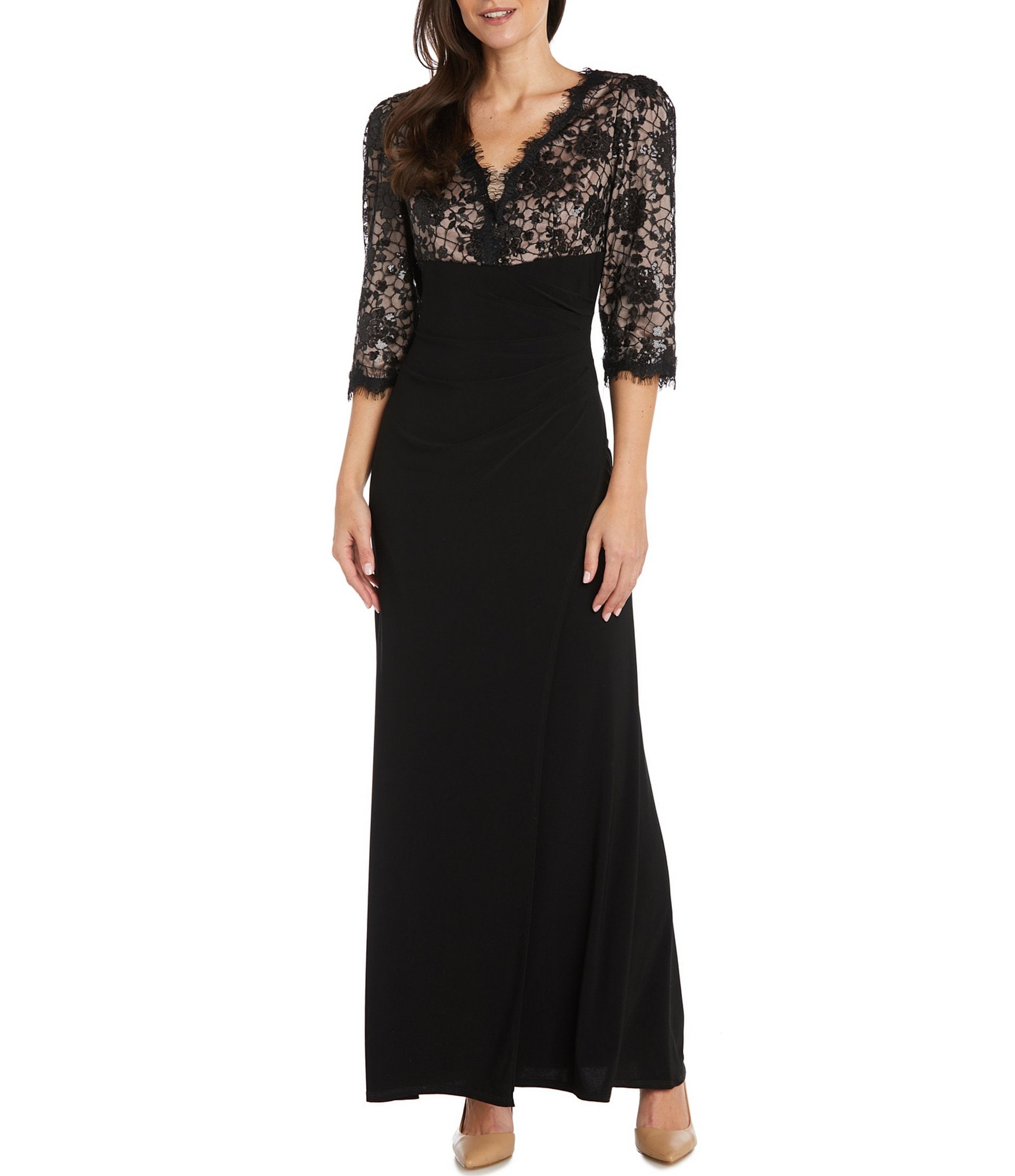 black lace dress with sleeves