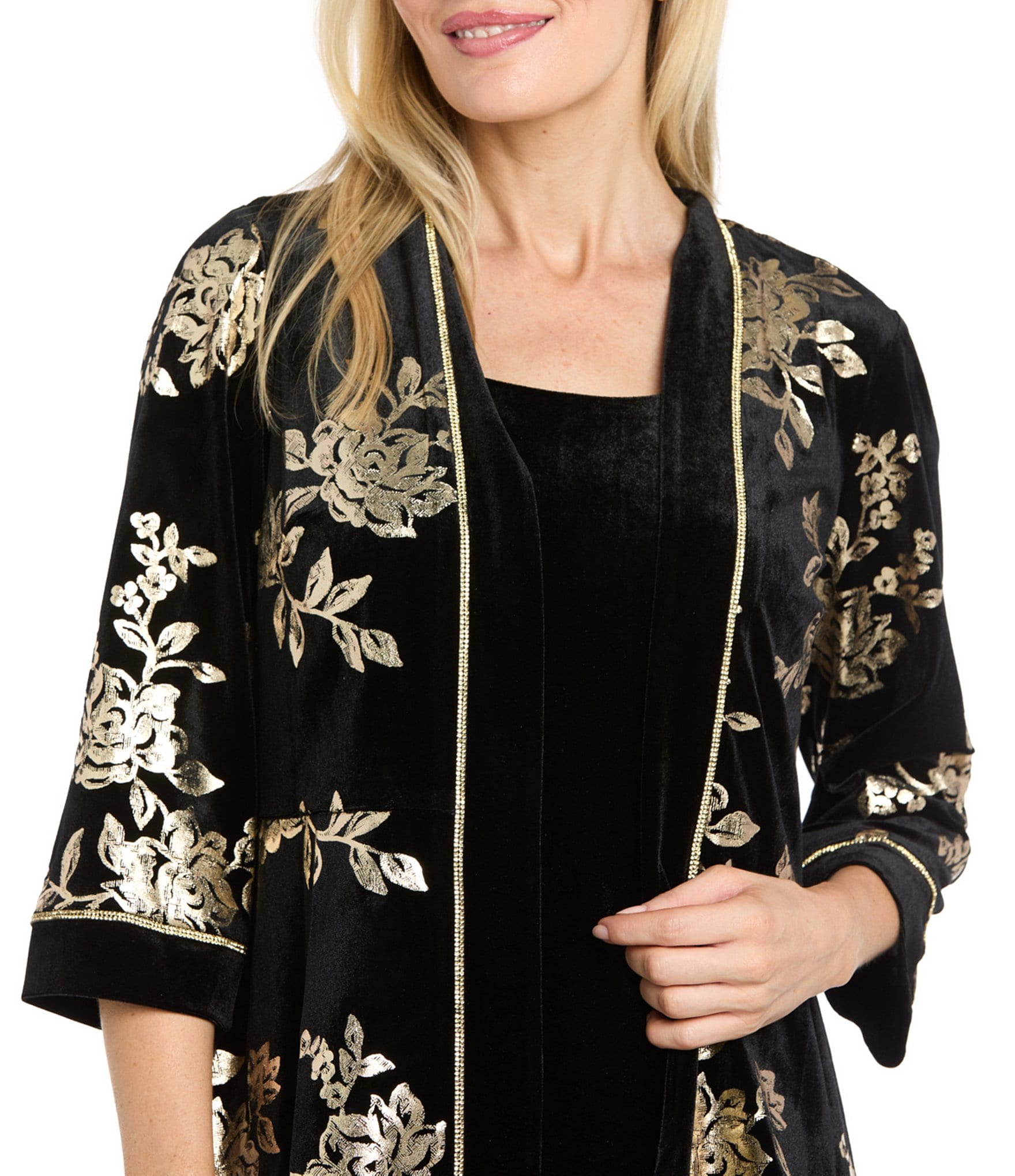 R & M Richards Brocade Jacket Midi Dress