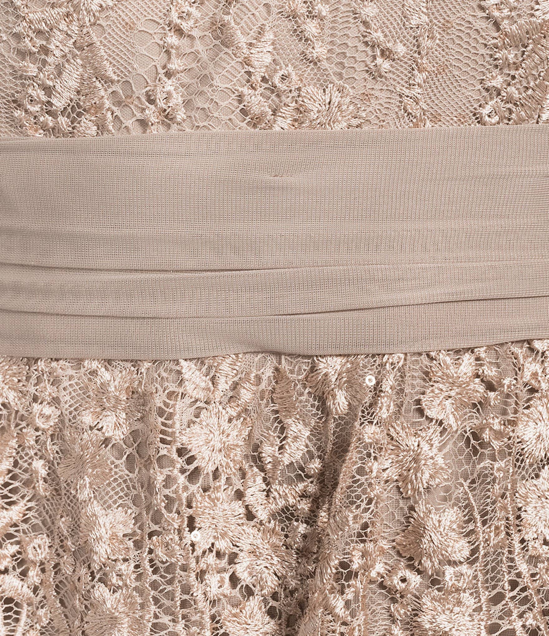 R & M Richards Embroidered Sequin Lace Peplum Chiffon Skirt Gown