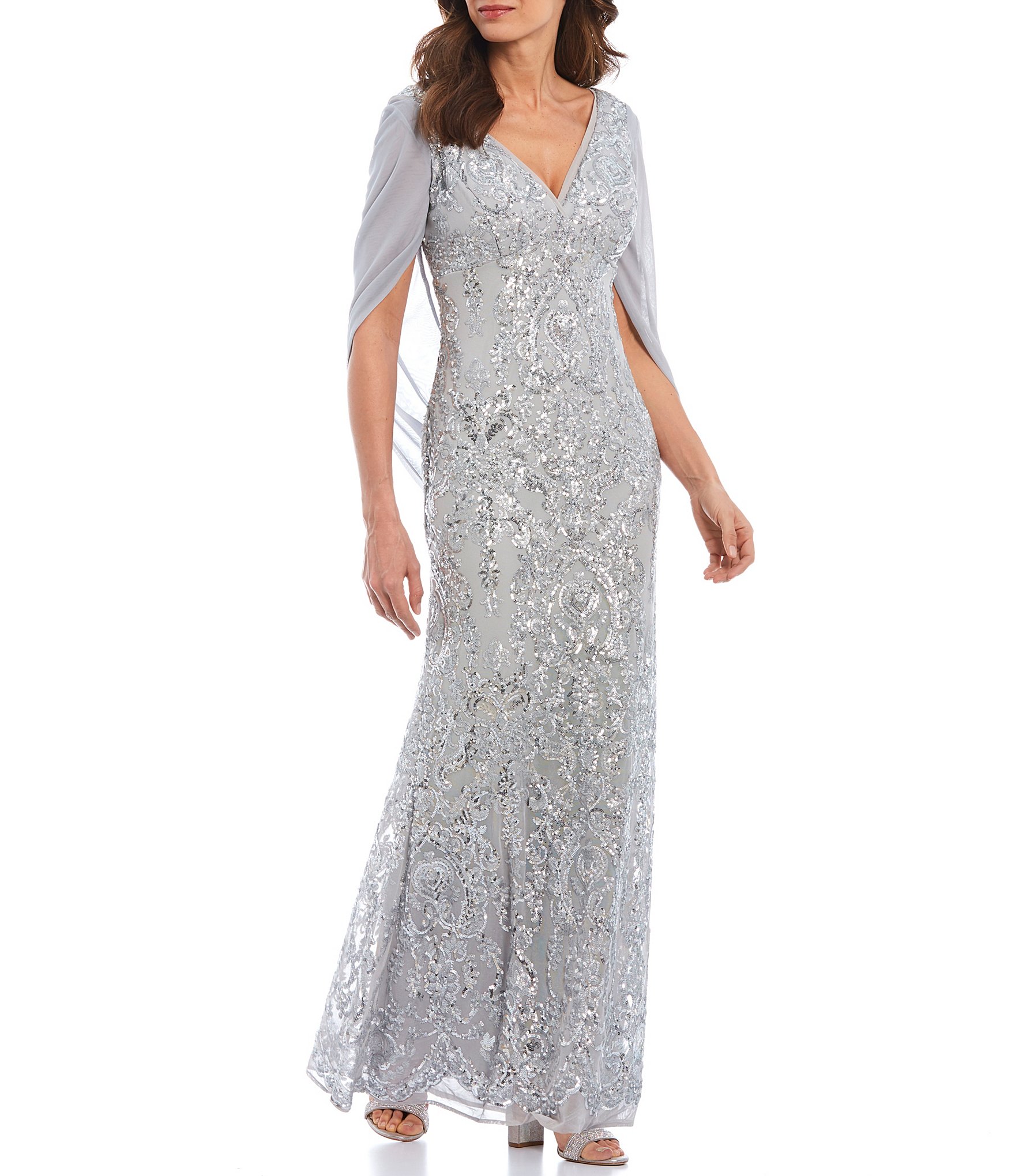 silver and gold evening gowns