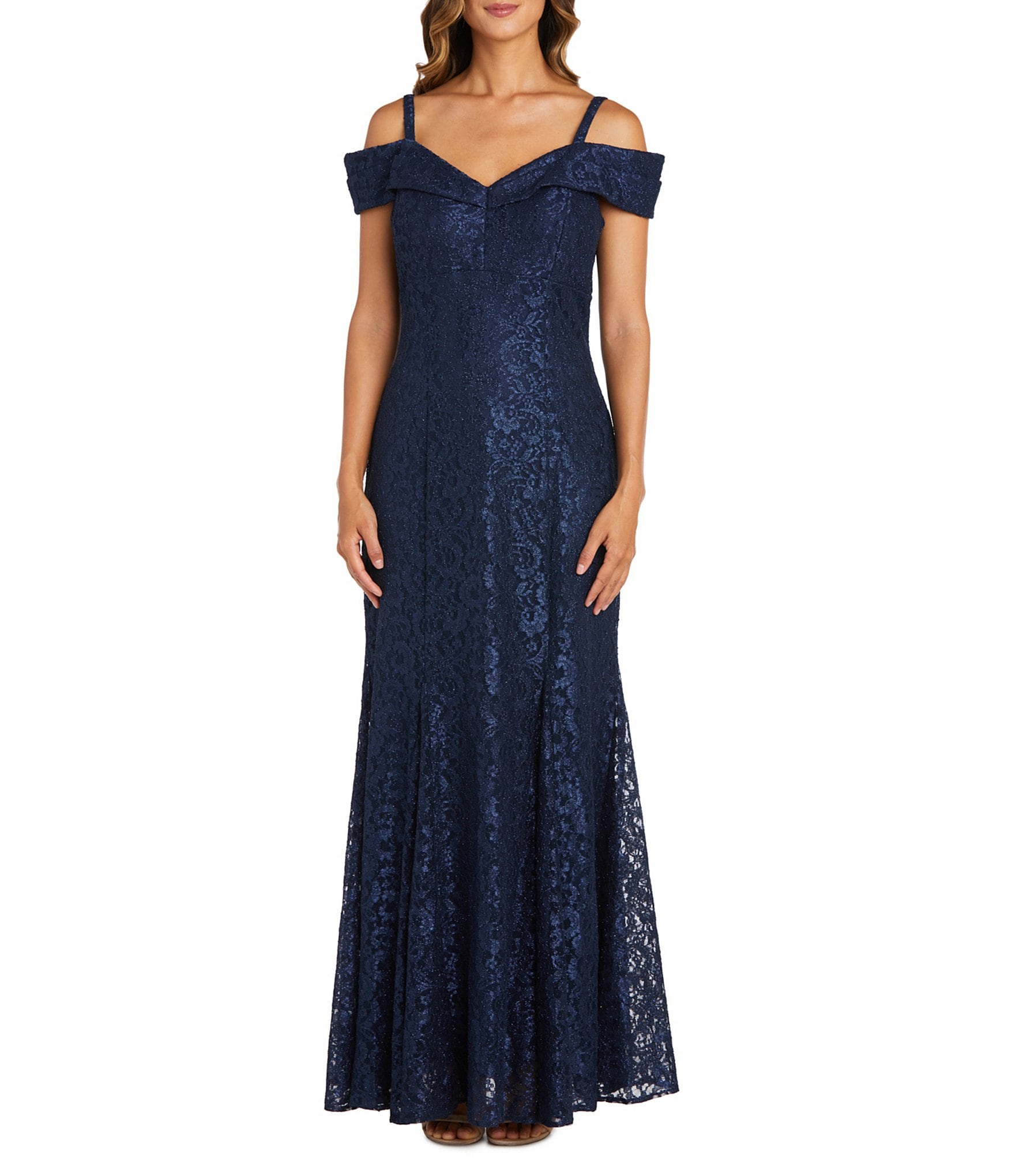 dillards blue lace dress