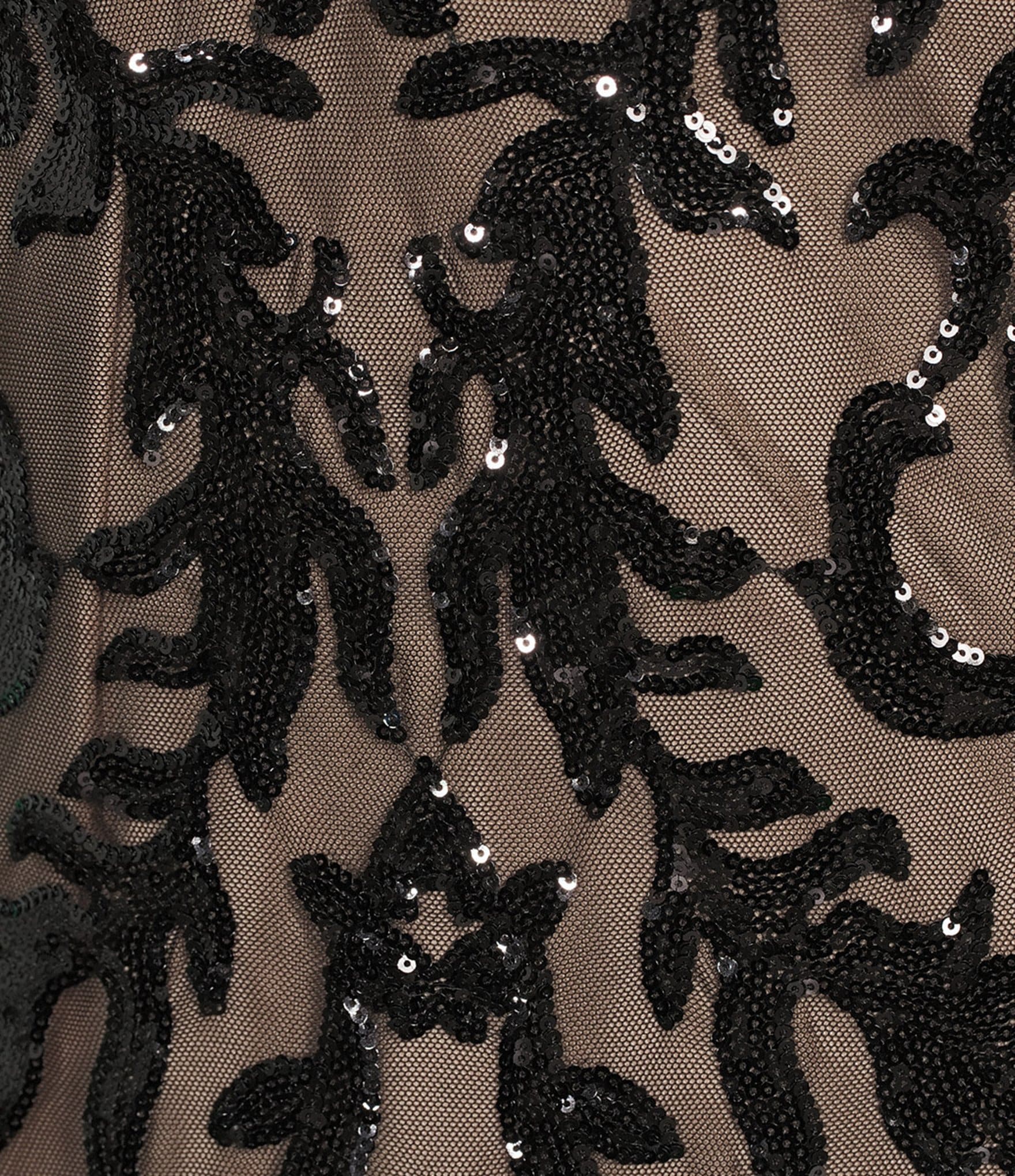 R & M Richards Plus Size Embroidered Sequin Power Mesh V-Neck 3/4 Sleeve Godet Skirt Gown