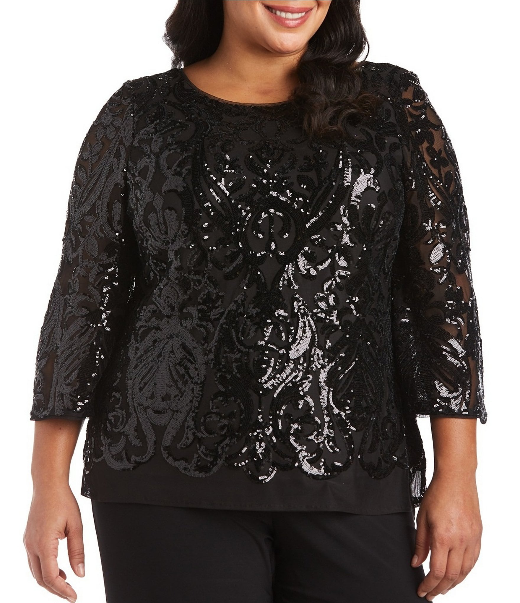 women's plus size glitter tops