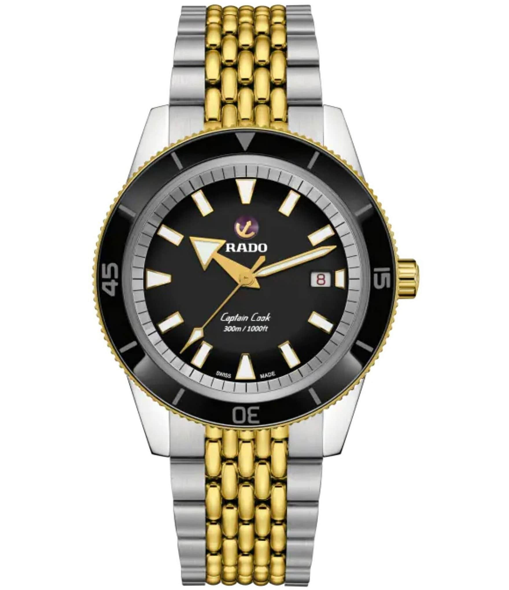 RADO Unisex Captain Cook Automatic Two Tone Stainless Steel Bracelet Watch