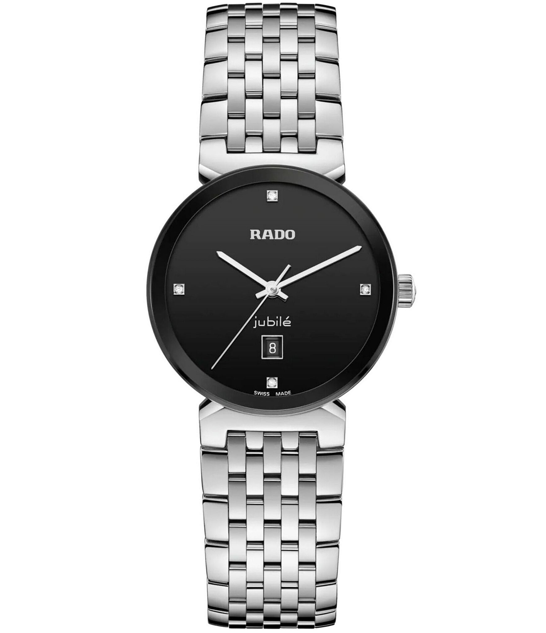 RADO Unisex Florence Classic Diamonds Quartz Analog Silver Stainless Steel Bracelet Watch