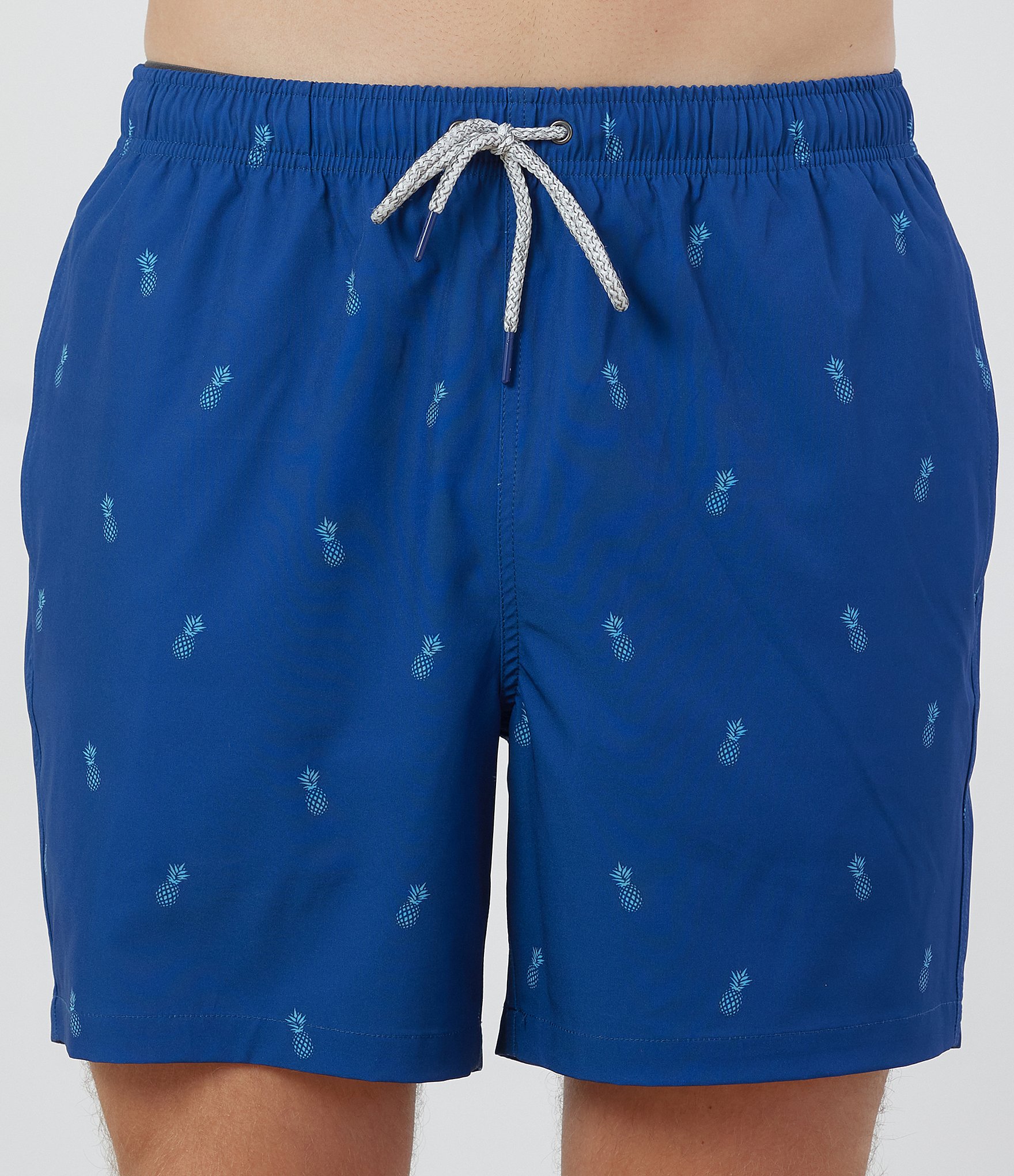 Rainforest Pineapple Print 6#double; Inseam Swim Trunks