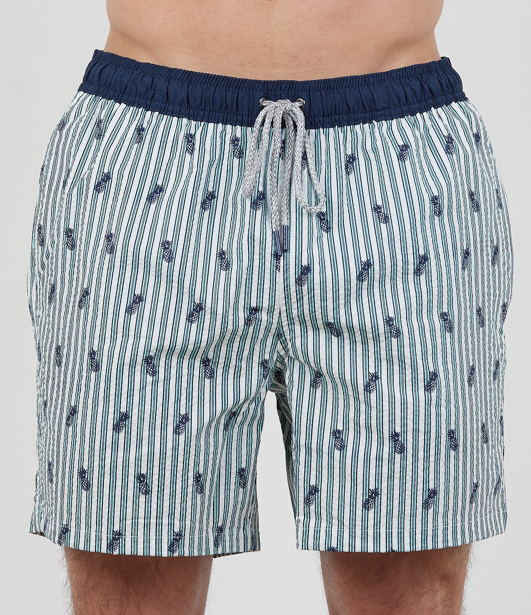 Rainforest Seersucker Pineapple Stripe 6 Inseam Swim Trunks Dillard s