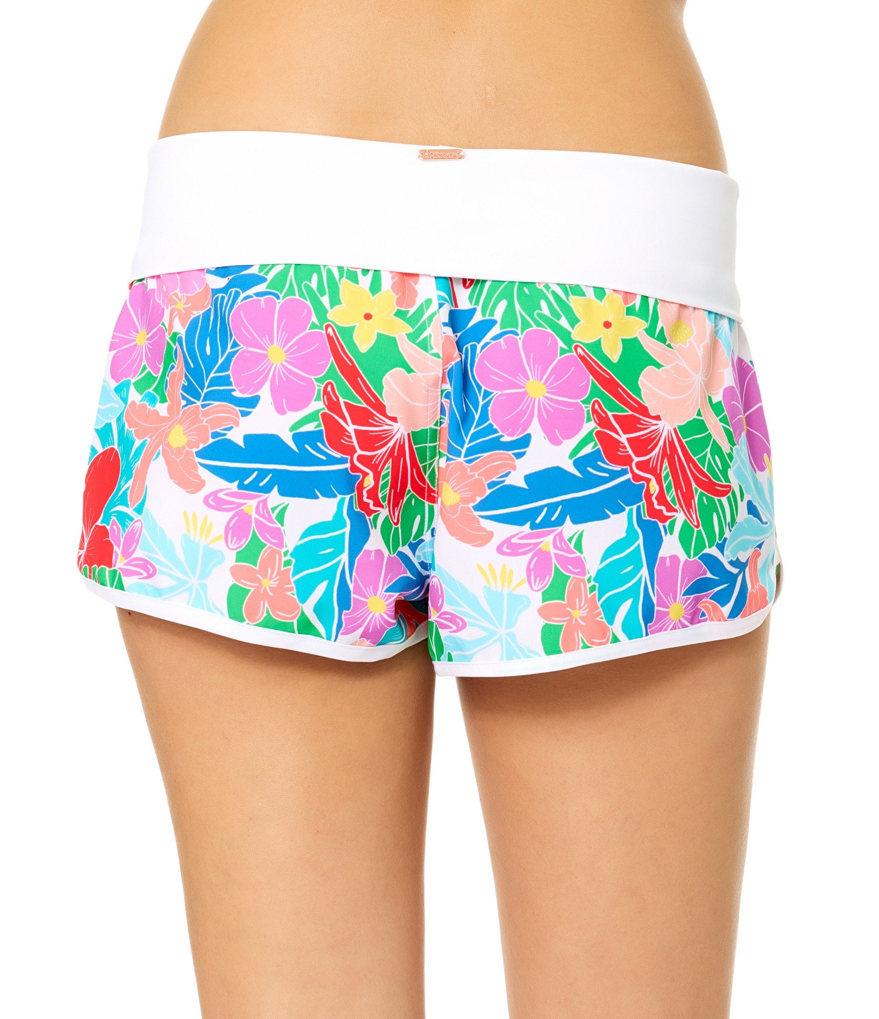 Raisins Kihei Drift Stretch Microfiber Fold Over Boardshort Swim Cover-Up