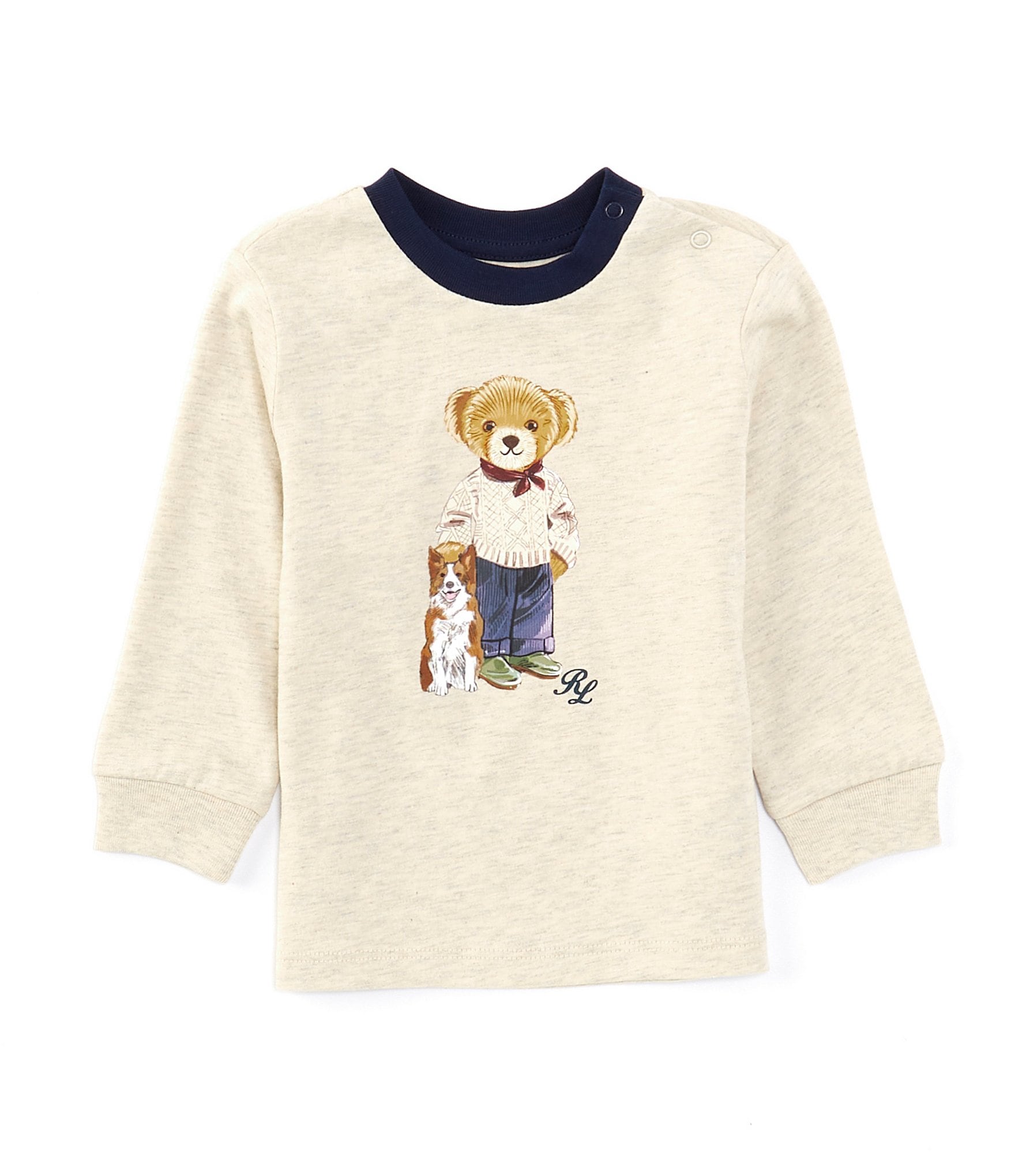 Ralph Lauren Baby Boys 3-24 Months Long Sleeve Polo Bear Jersey T-Shirt