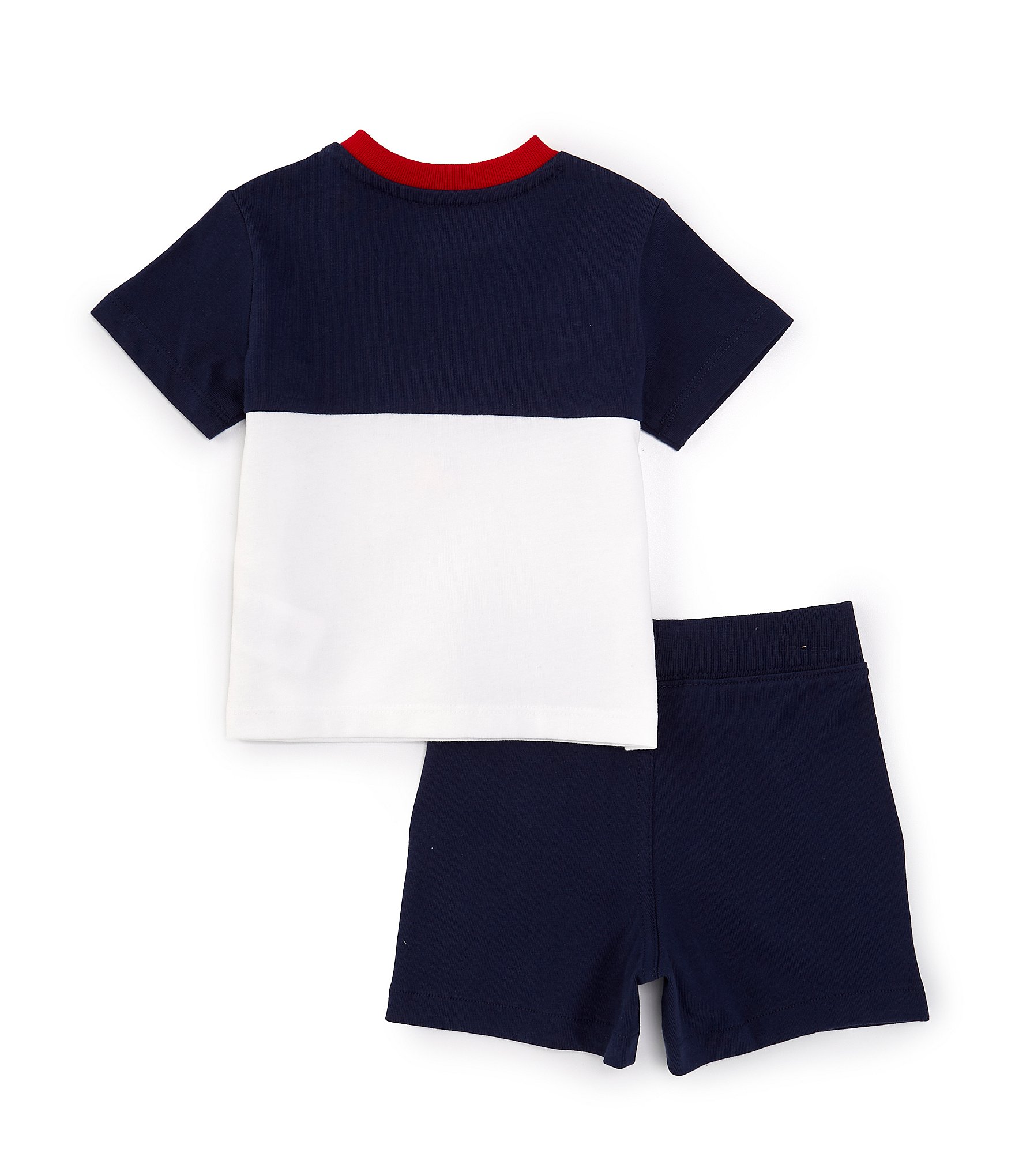 Ralph Lauren Baby Boys 3-24 Months Short Sleeve Logo Flag Jersey T-Shirt & Solid Shorts Set