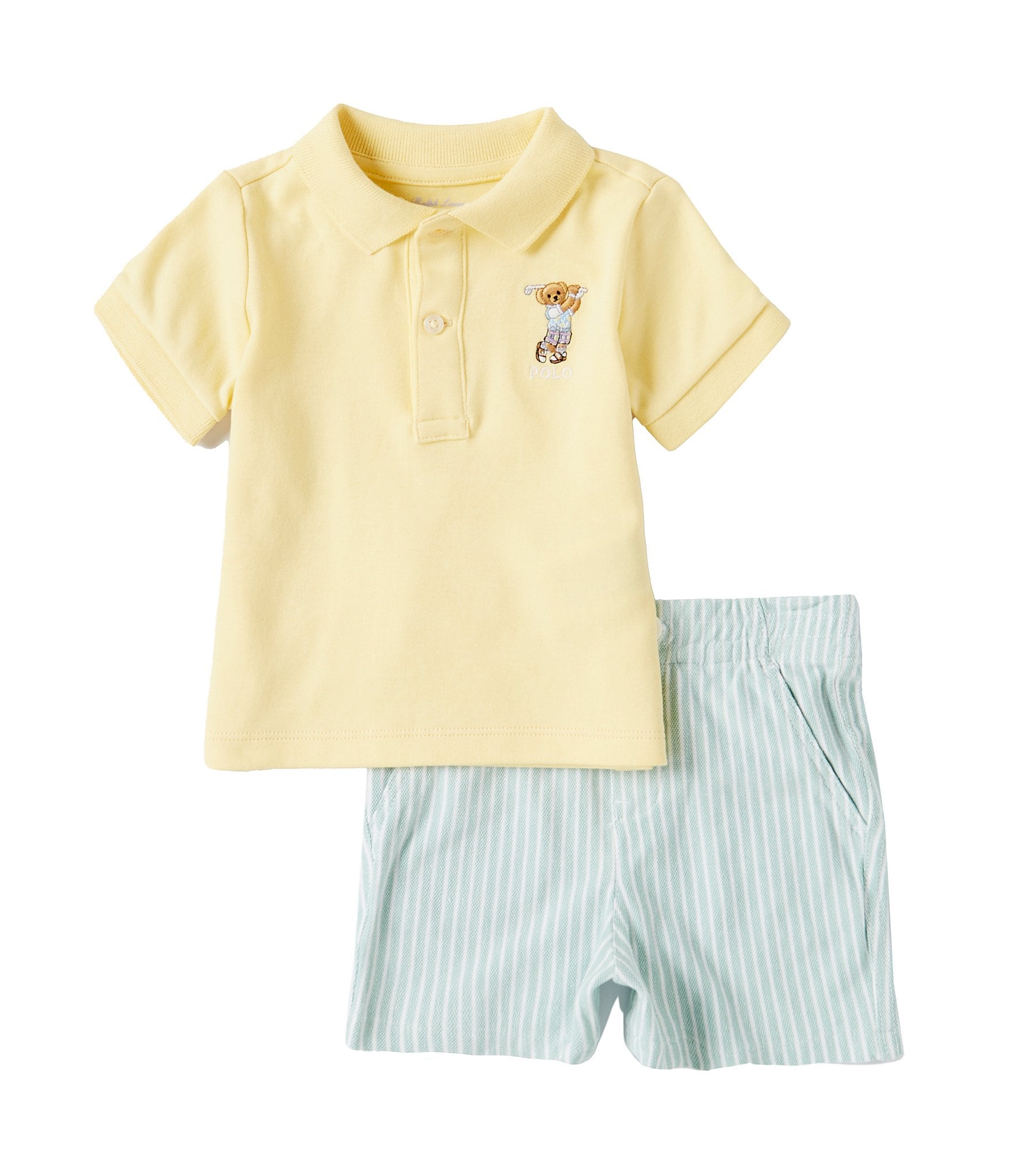 Ralph Lauren Baby Boys 3-24 Months Short-Sleeve Polo Bear Polo Shirt & Shorts Set