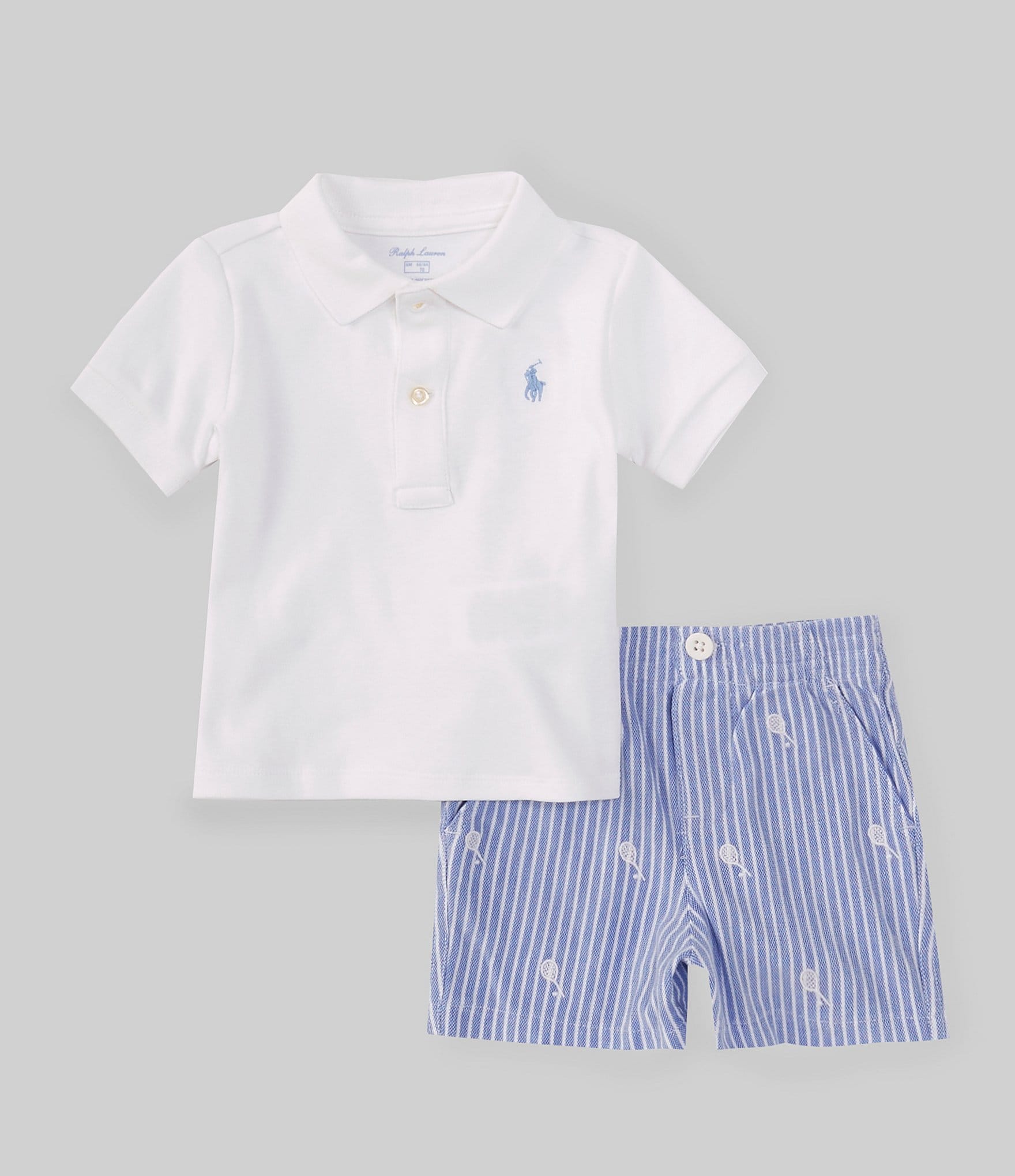 Ralph Lauren Kids logo-embroidered ribbed trouser set - White