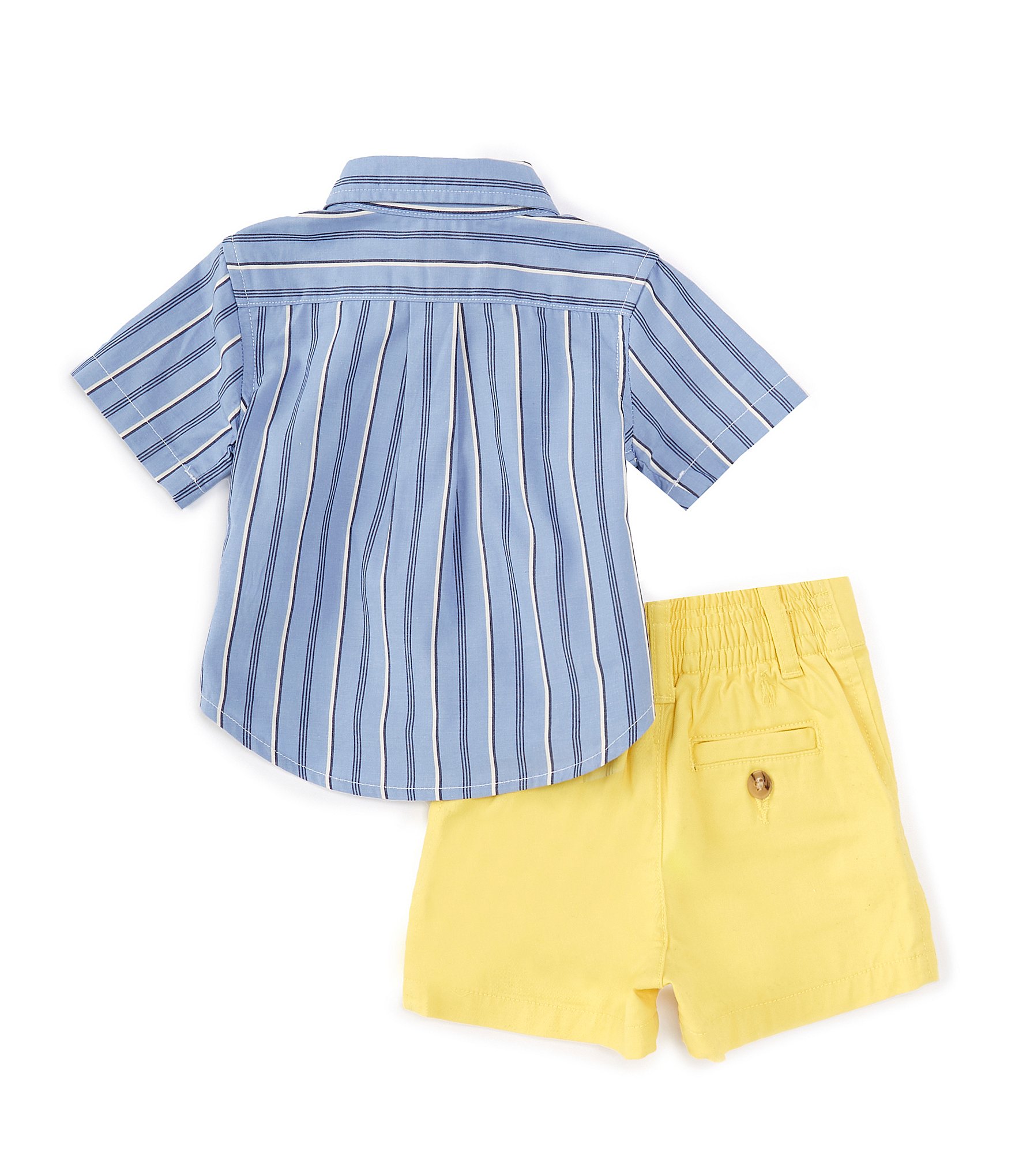 Ralph Lauren Baby Boys 3-24 Months Short Sleeve Stripe Shirt Poplin & Chino Shorts Set