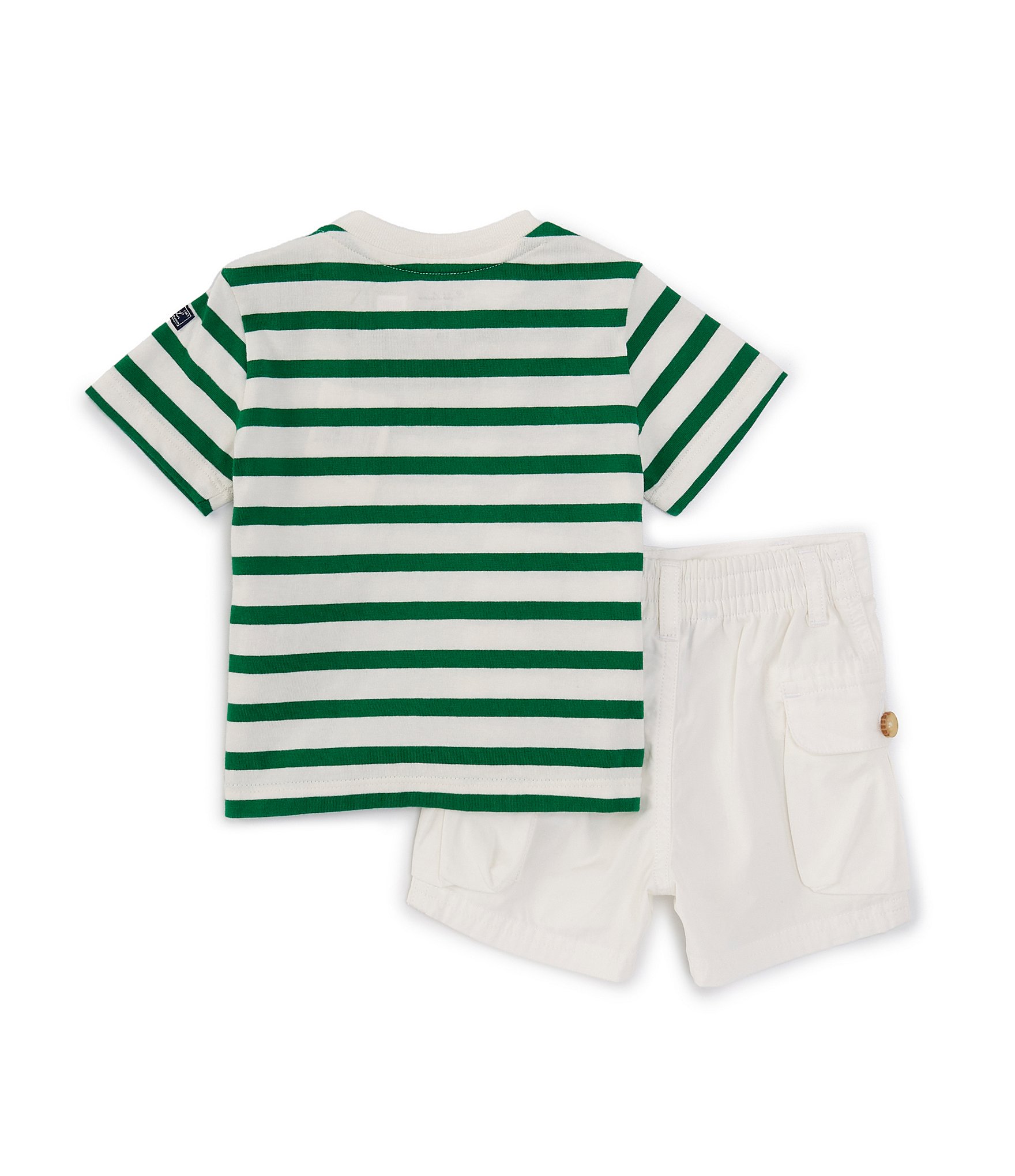 Ralph Lauren Baby Boys 3-24 Months Short-Sleeve Striped Jersey T-Shirt & Solid Poplin Cargo Short Set