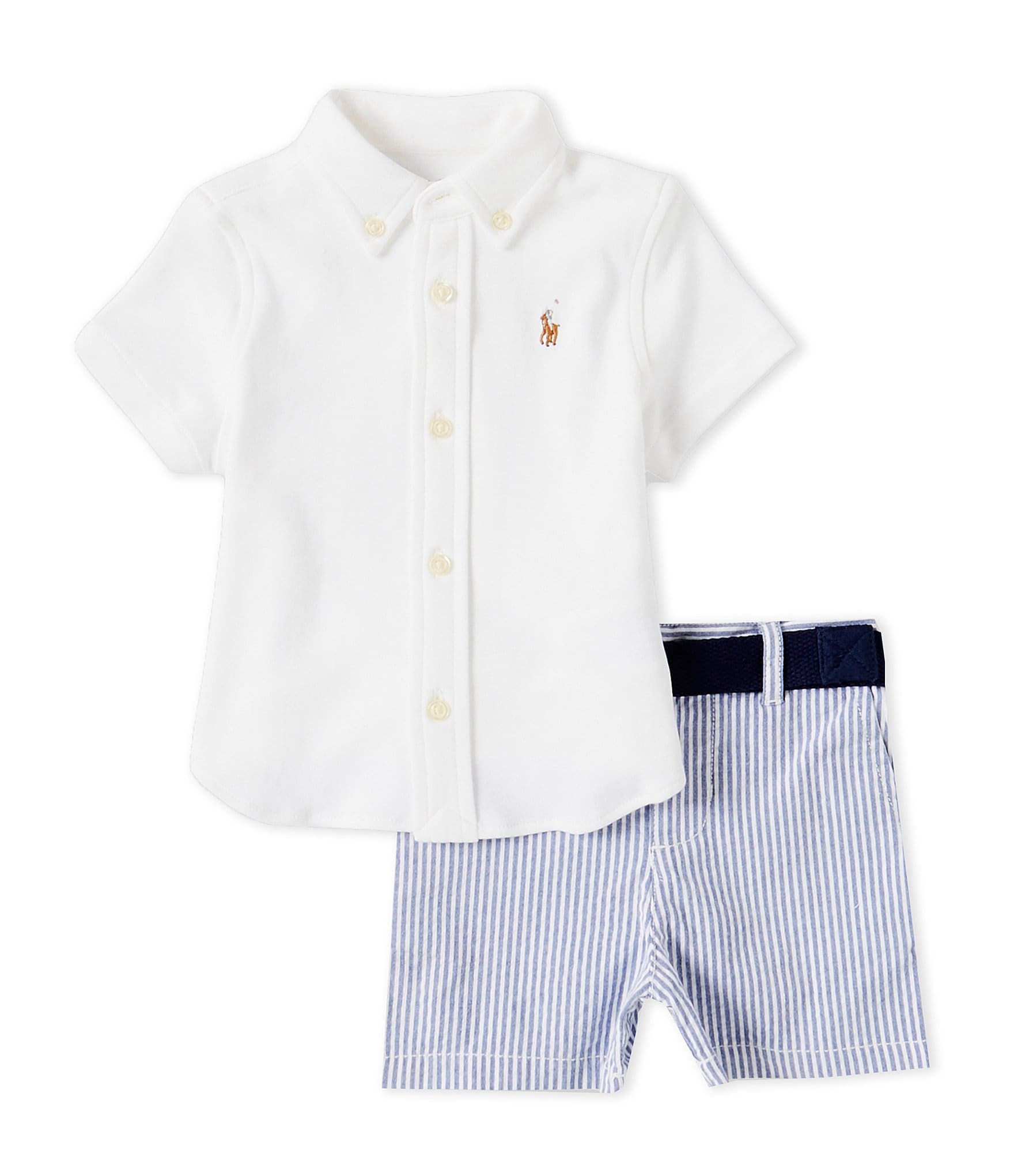 Ralph Lauren Baby Boys 3-24 Months Short-Sleeve Woven Shirt & Seersucker Shorts Set