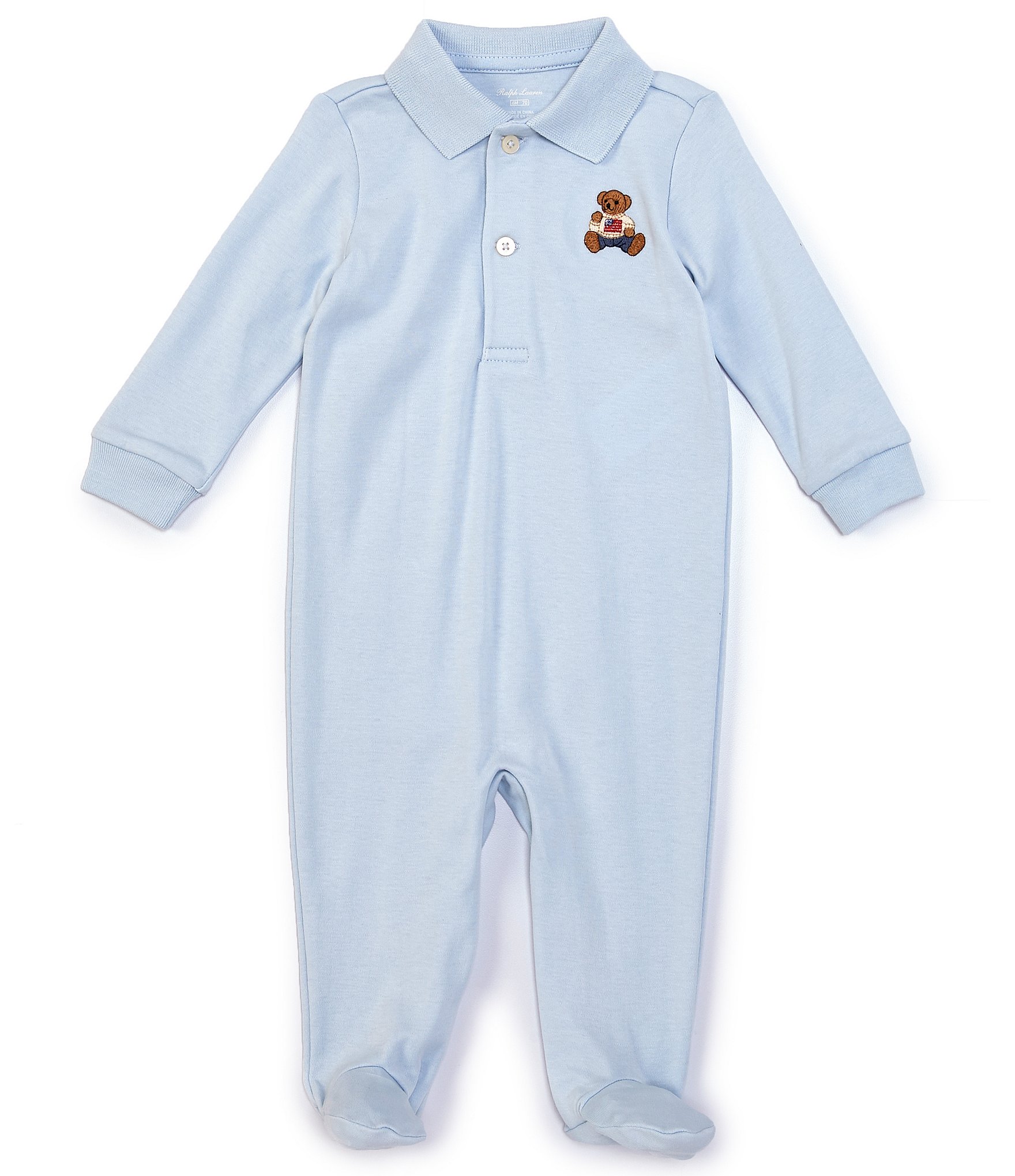 Ralph Lauren Baby Boys 3-9 Months Long-Sleeve Polo Bear Footed Coverall |  Dillard's
