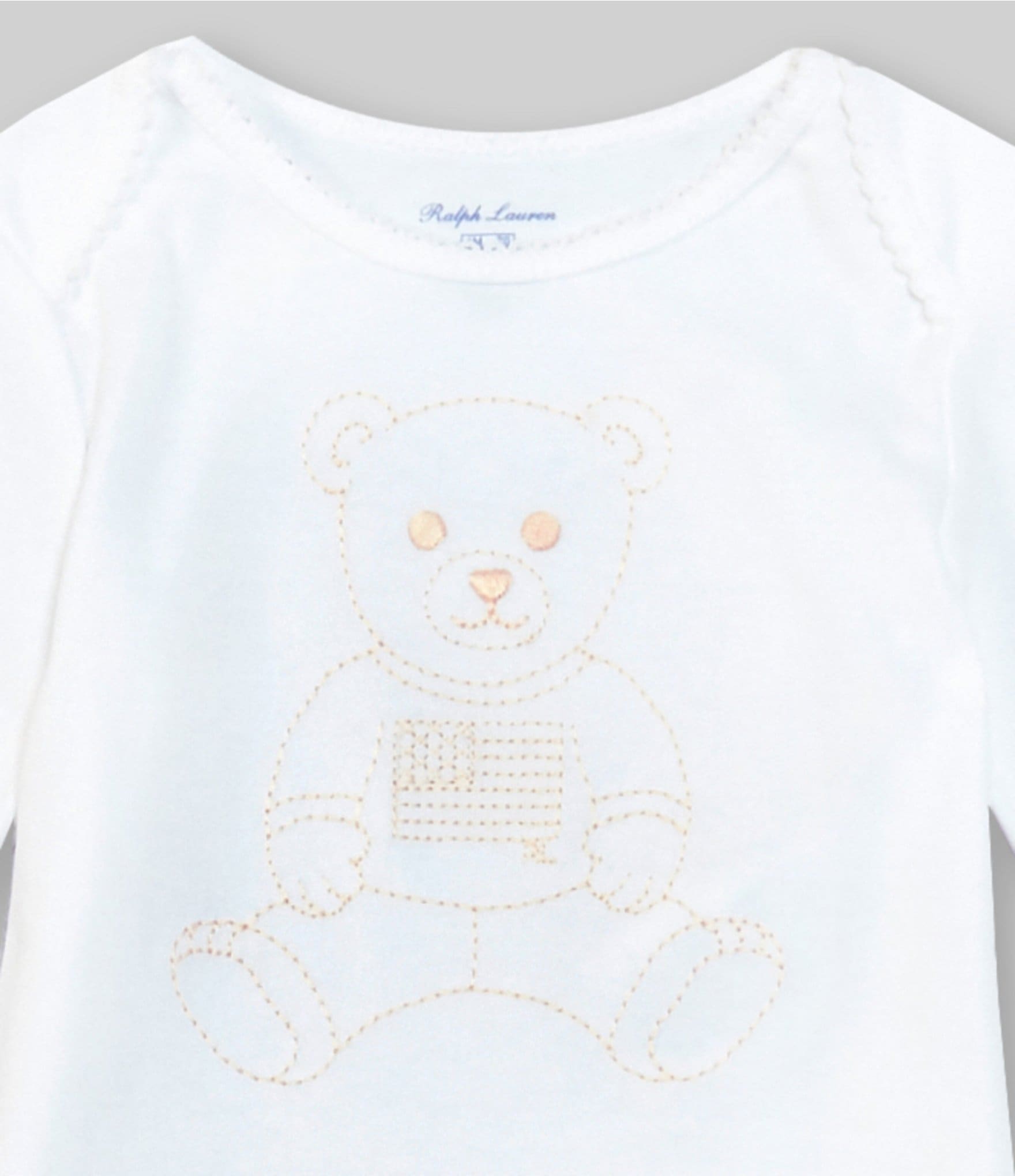 Ralph Lauren Baby Girls 3-12 Months Long-Sleeve Embroidered Polo Bear Bodysuit