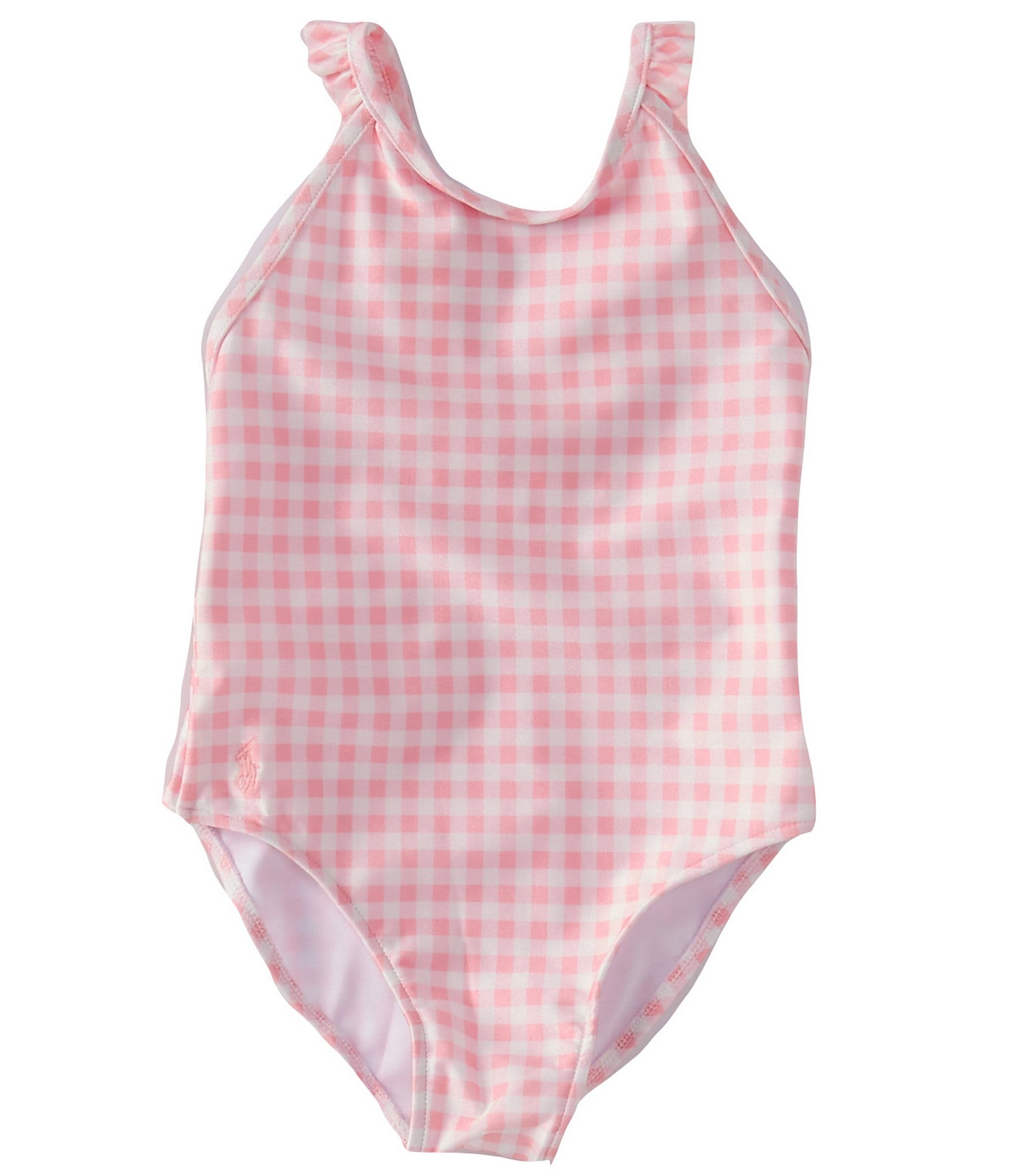 Ralph Lauren Baby Girls 3-24 Months Gingham Ruffled One-Piece Swimsuit ...
