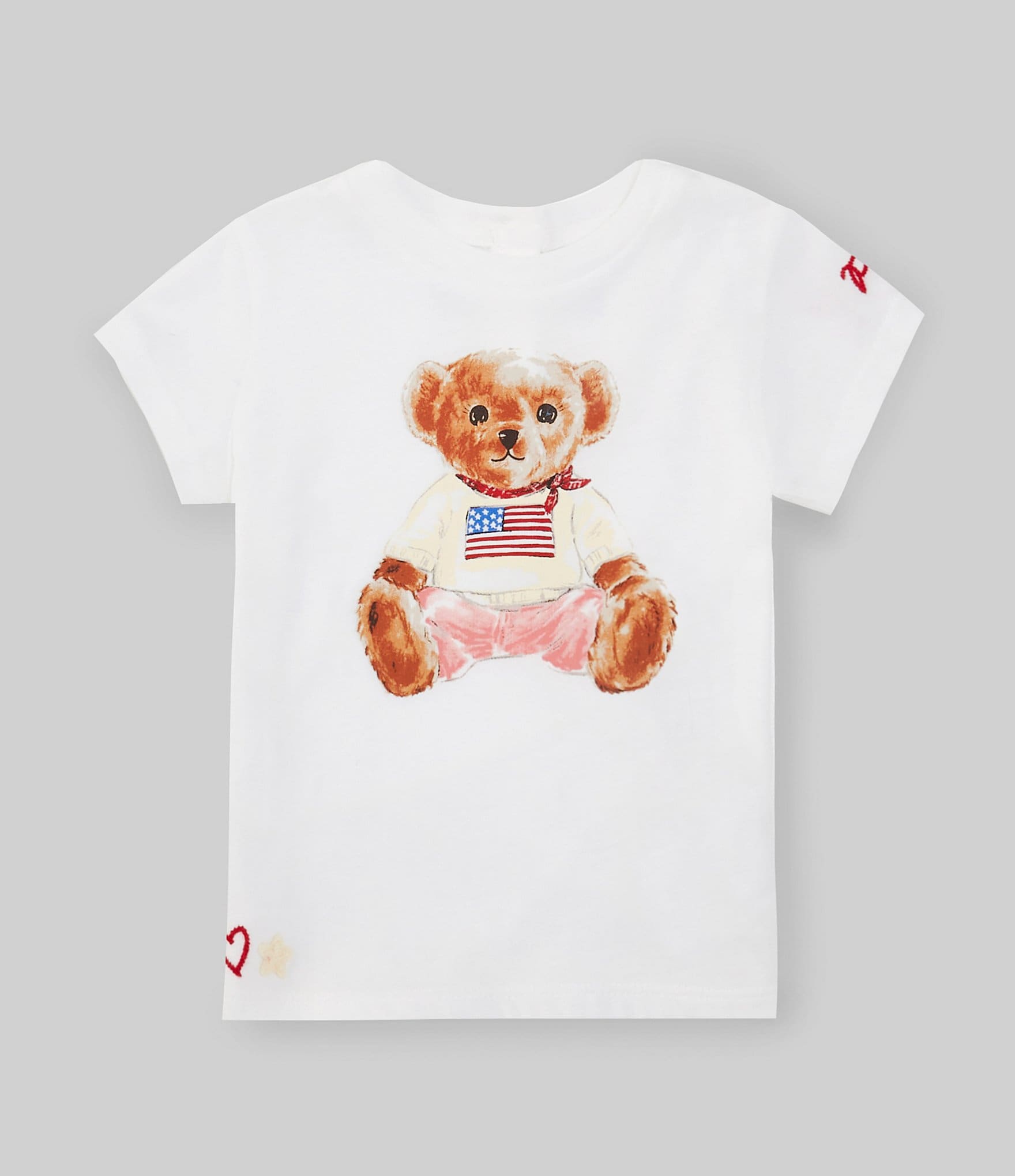 Ralph Lauren Baby Girls 3-24 Months Short Sleeve Americana Polo Bear Jersey T-Shirt