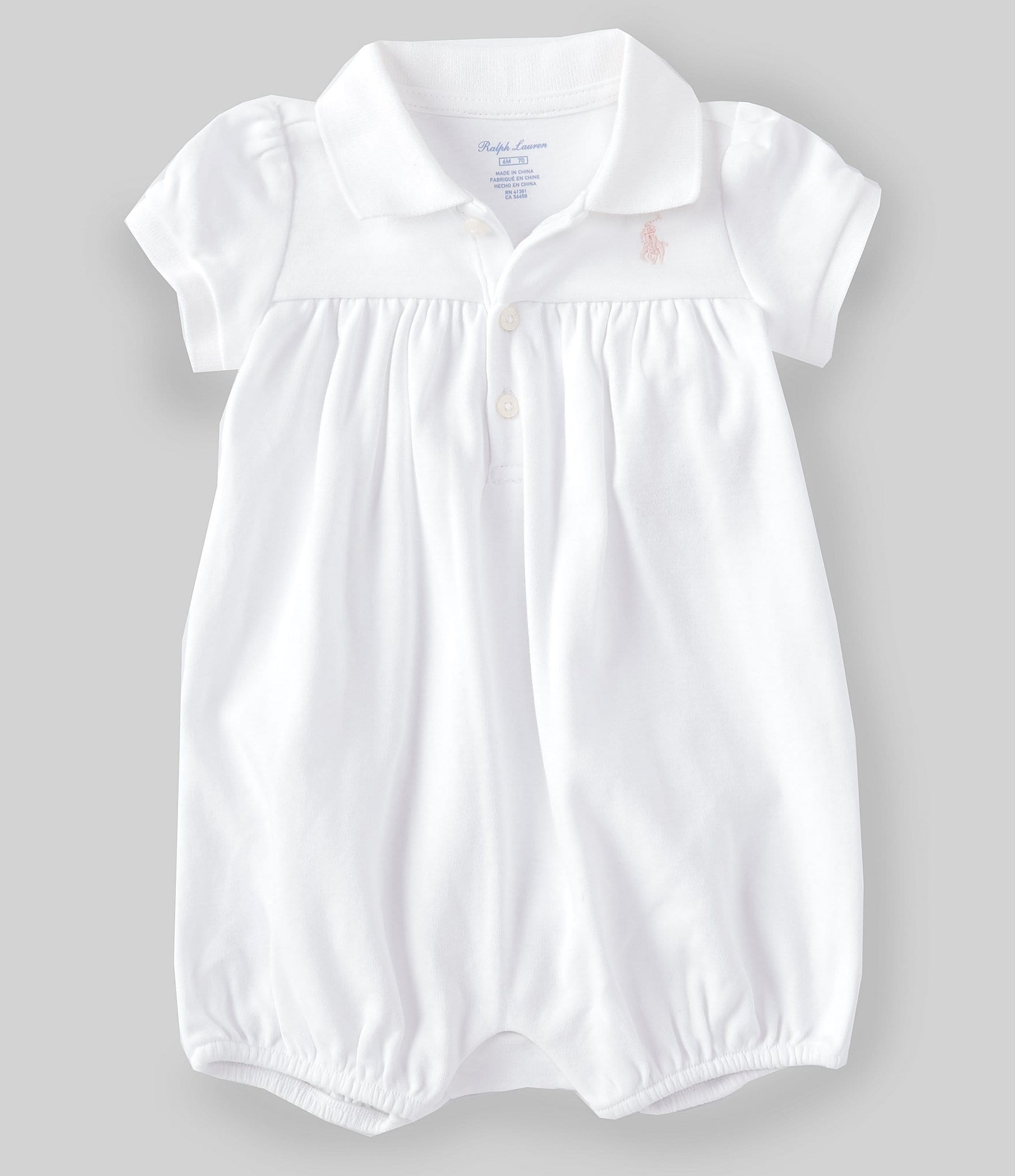 Thuisland revolutie Manhattan Ralph Lauren Baby Girls 3-24 Months Short-Sleeve Interlock Bubble Romper |  Dillard's