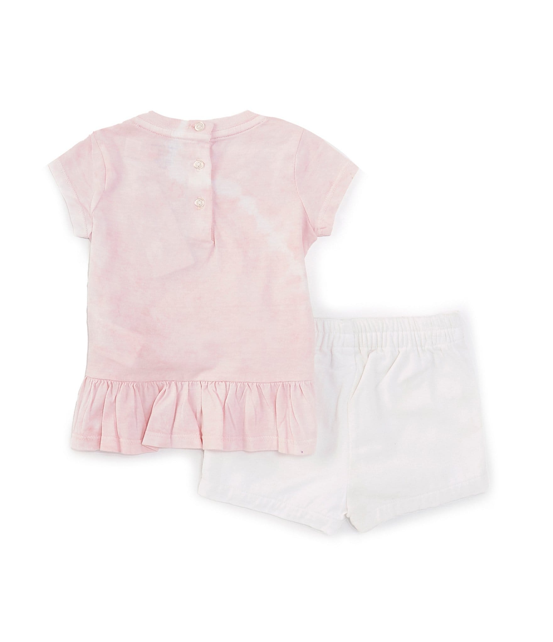 Ralph Lauren Baby Girls 3-24 Months Short Sleeve Tie-Dye Polo Bear T-Shirt & Chino Shorts Set