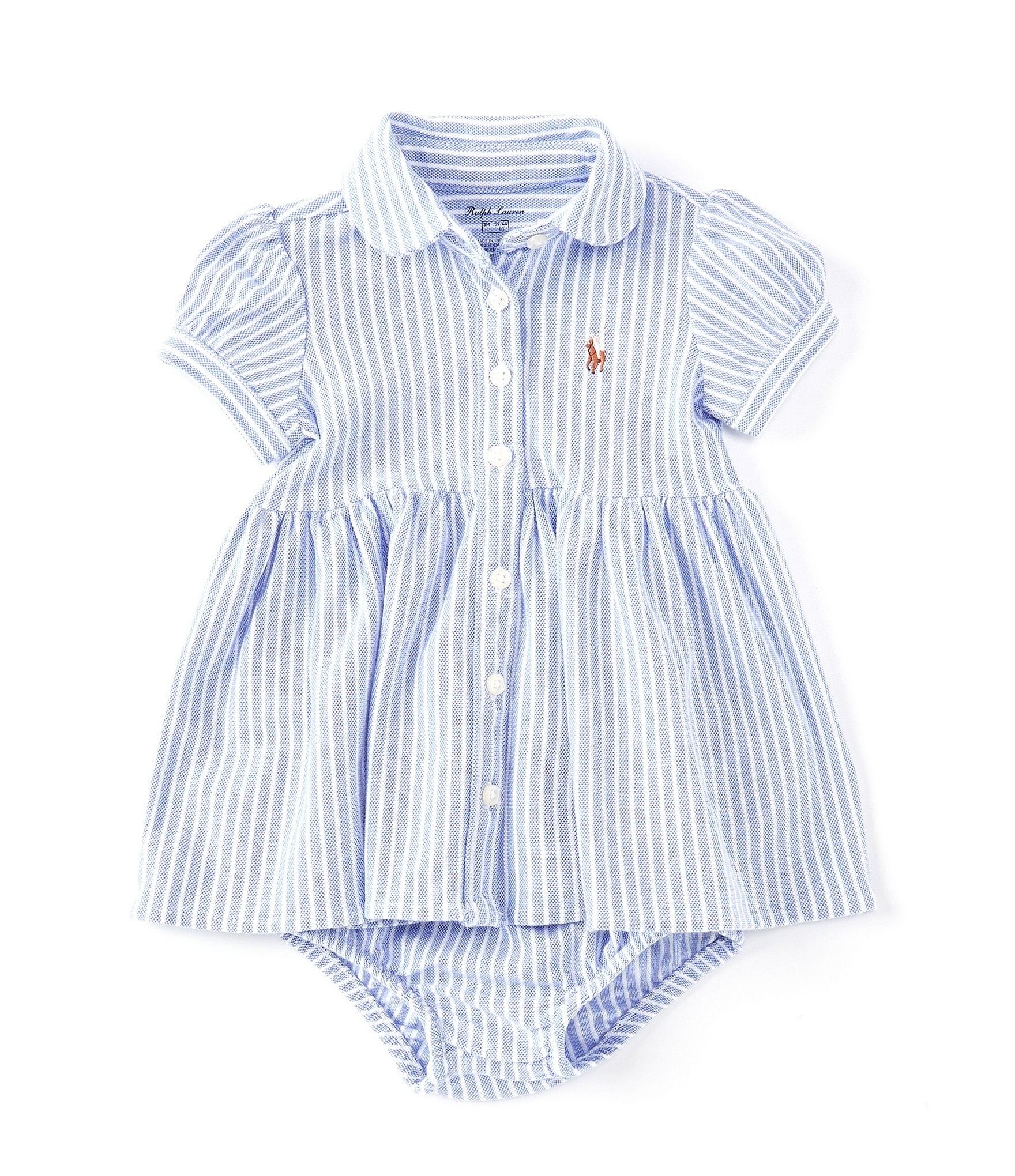 Ralph Lauren Baby Girls 3-24 Months Stripe Knit Oxford Dress & Bloomers ...