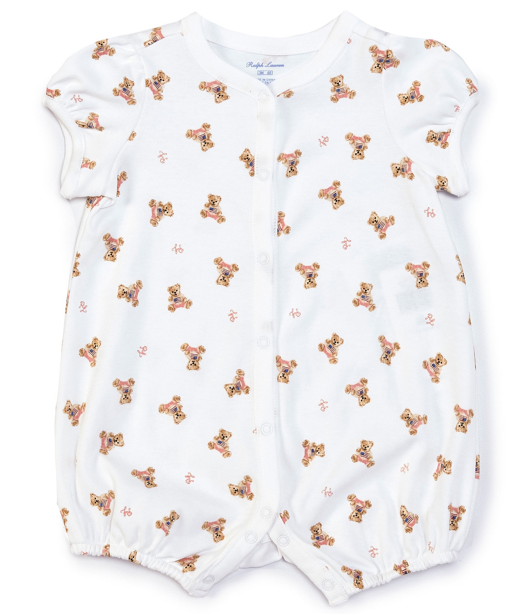 behuizing dienblad Kind Ralph Lauren Baby Girls 3-9 Months Short-Sleeve Polo Bear Bubble Romper |  Dillard's