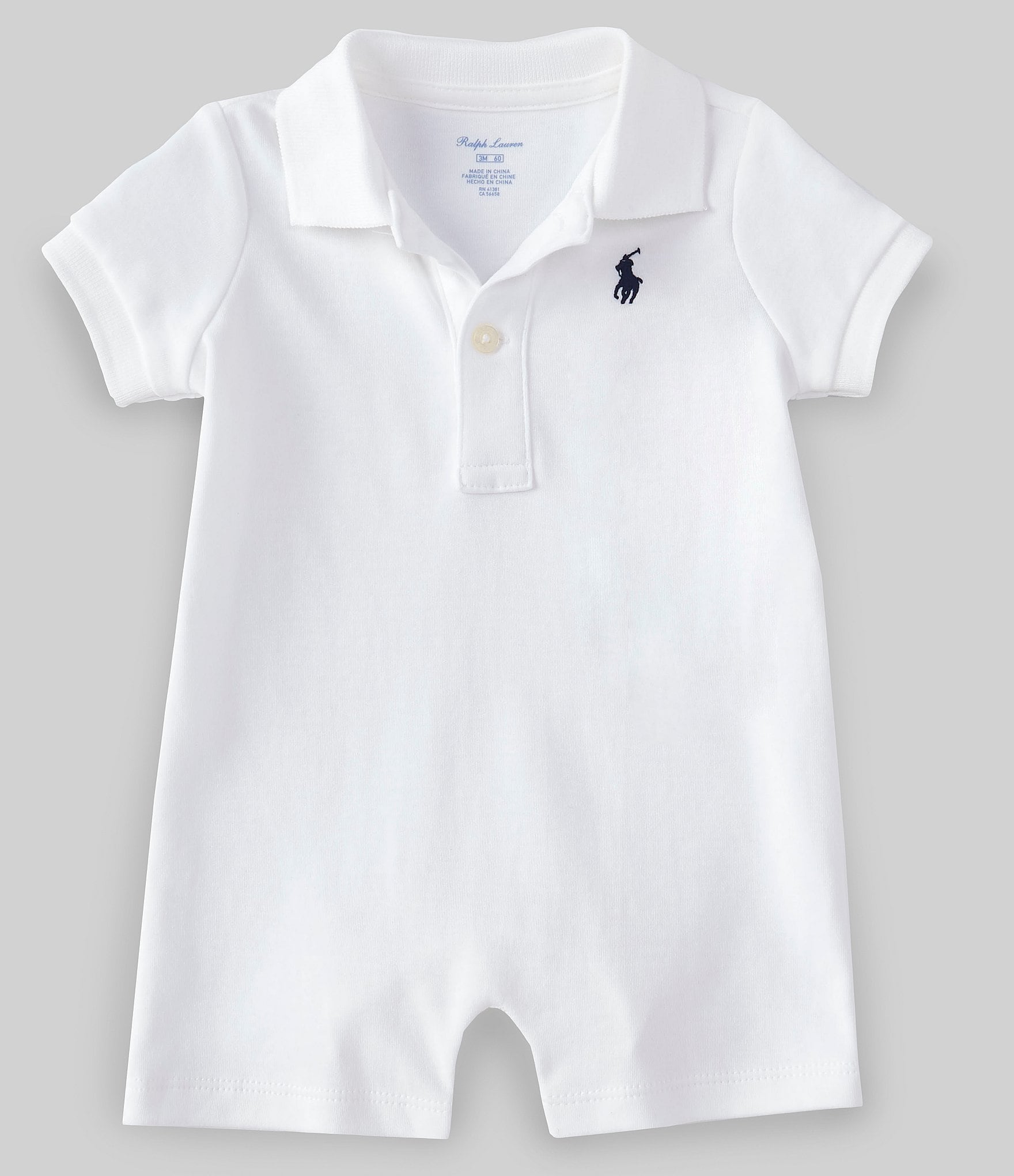 Fateful pavement Teasing Ralph Lauren Baby Boys 3-24 Months Short Sleeve Polo Interlock Shortall |  Dillard's