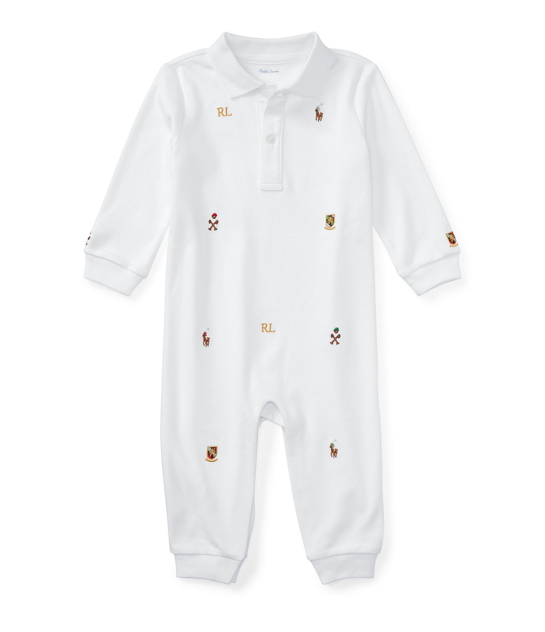 platform mode Gezicht omhoog Ralph Lauren Baby Boys Newborn-12 Months Embroidered Schiffli Coverall |  Dillard's