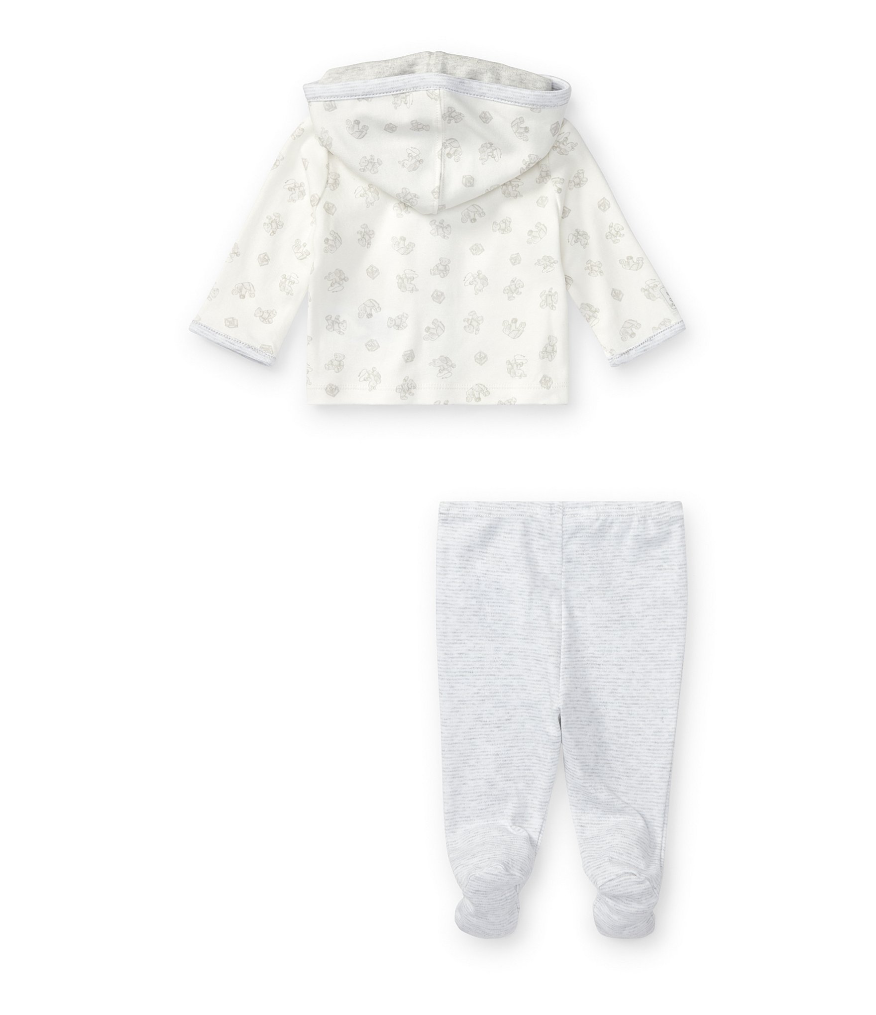 Ralph Lauren Baby Newborn-9 Months Toy Print Hoodie & Striped Footed Pant Set