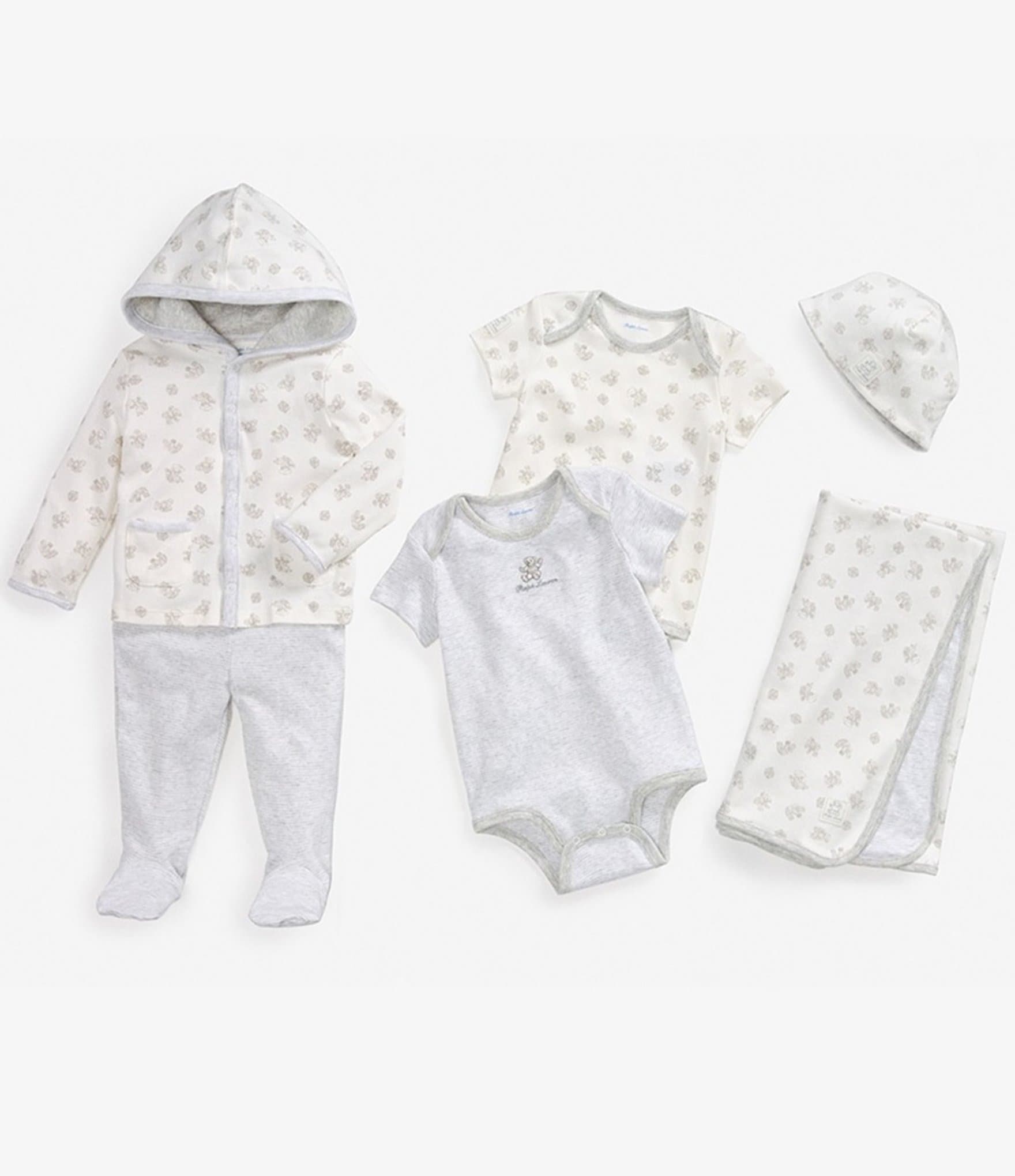 Ralph Lauren Baby Newborn-9 Months Toy Print Hoodie & Striped Footed Pant Set