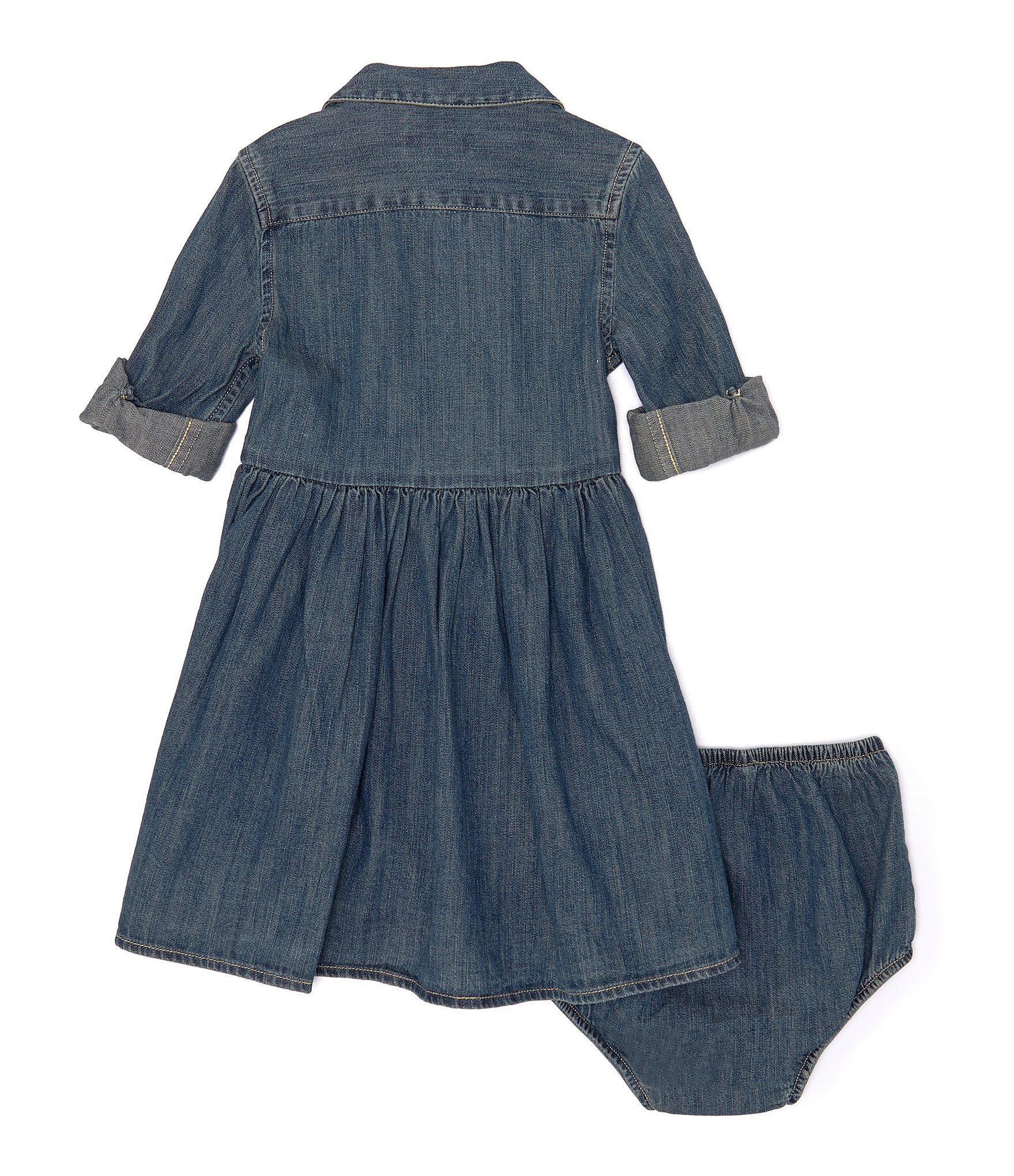 Ralph Lauren Baby Girls 3-24 Months Denim Shirt With Bloomers Dress