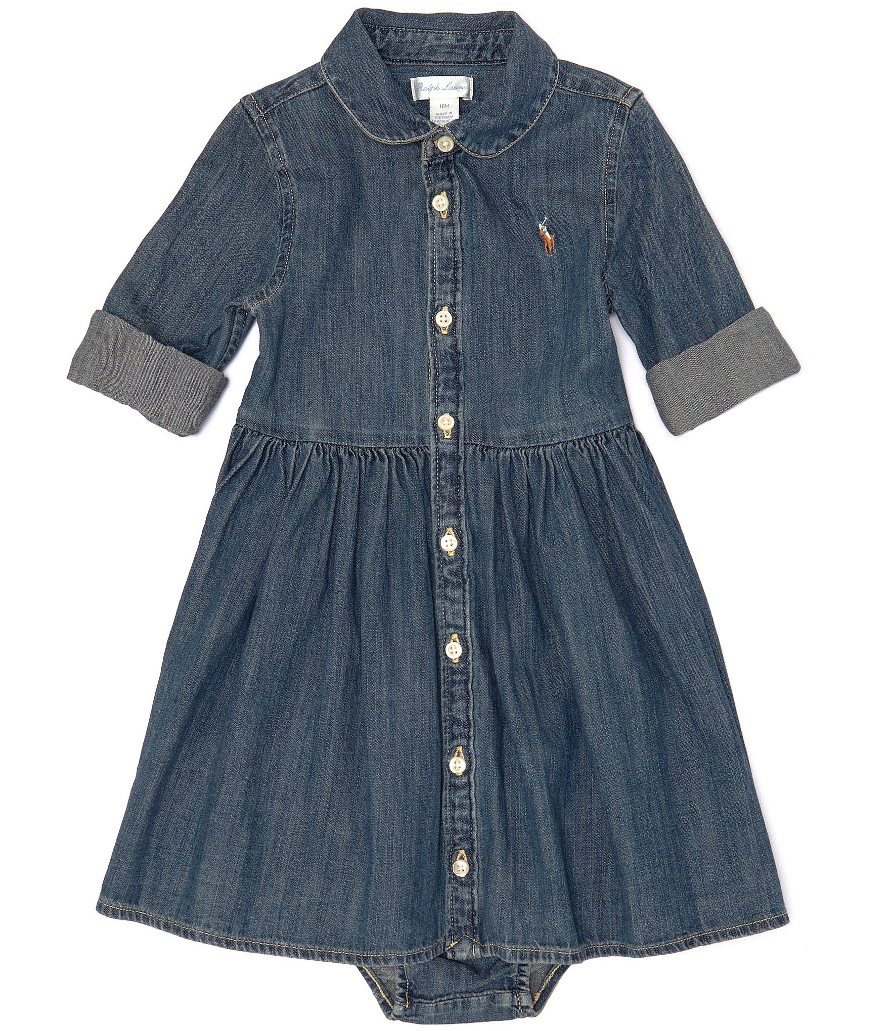 Polo Ralph Lauren Little Girls 2T-6X Belted Denim Shirt Dress Dillard's ...