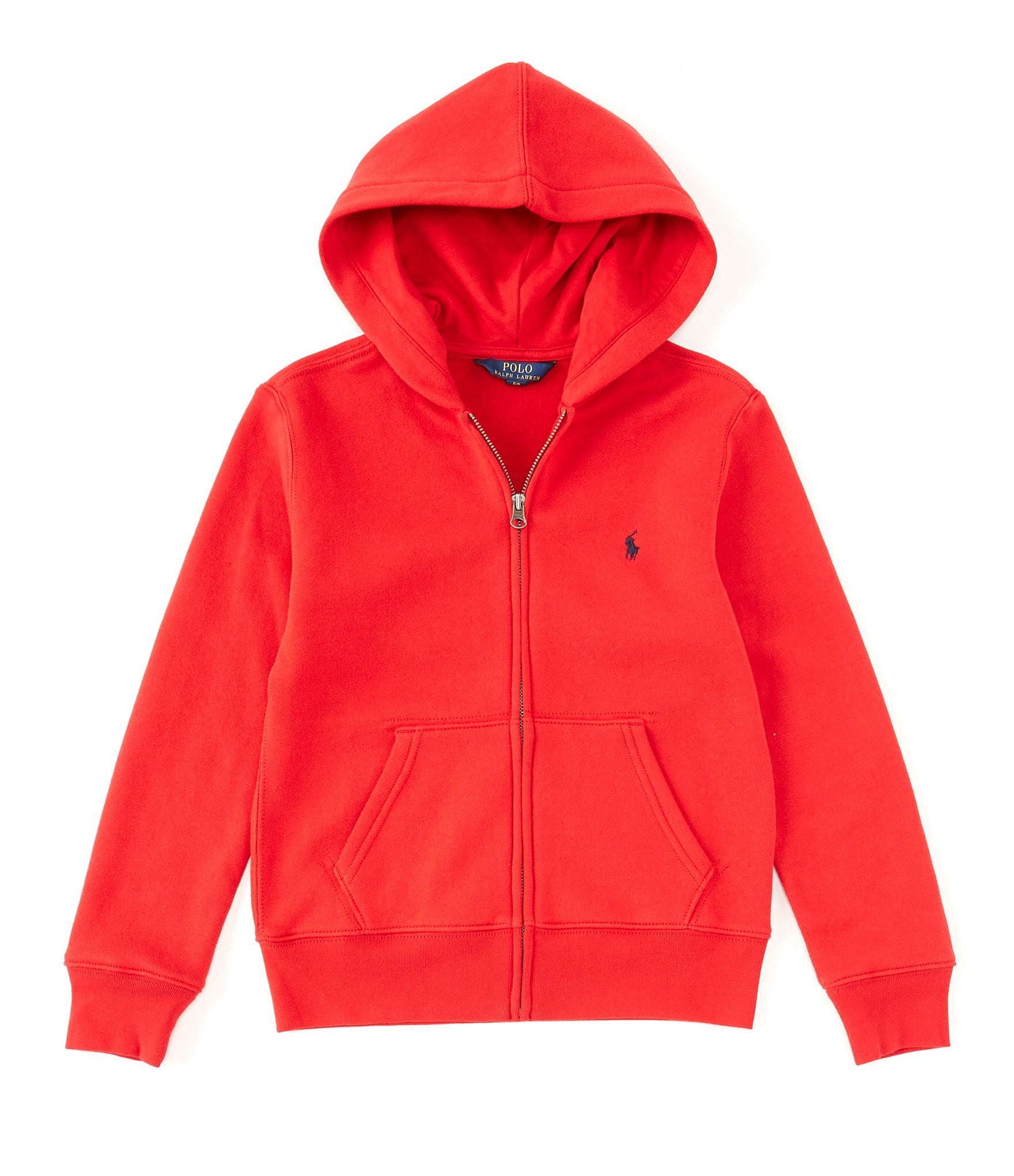 Polo Ralph Lauren Mens Full Zip Hoodie Red Long Sleeve Hooded Sweatshirt  $125