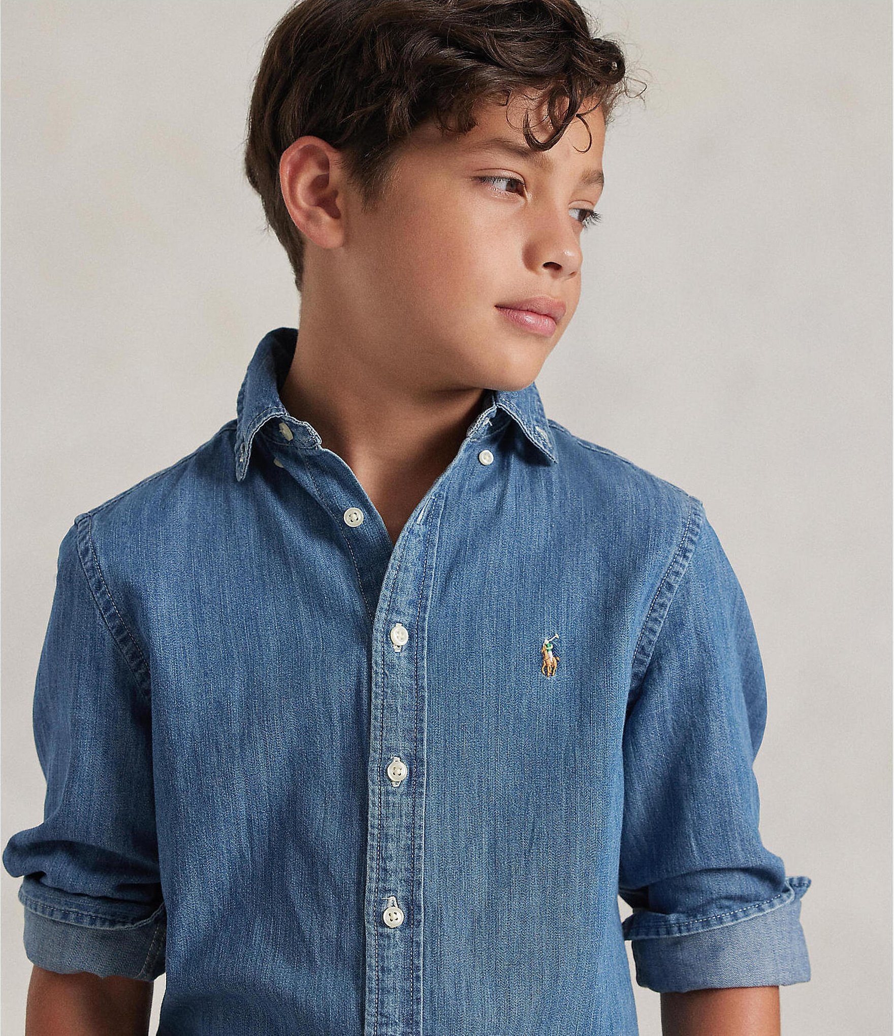 Polo Ralph Lauren Big Boys 8-20 Long-Sleeve Denim Sportshirt