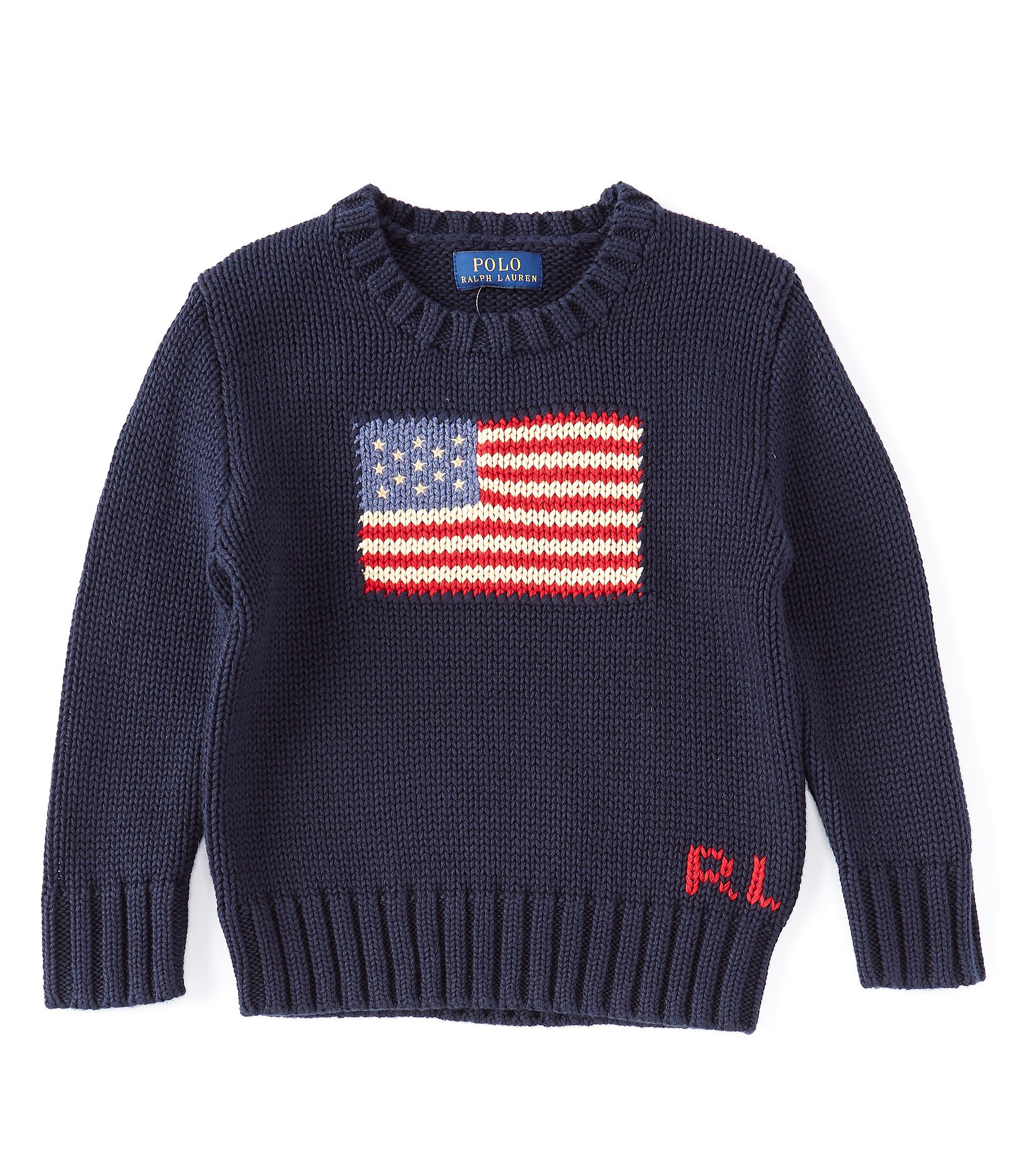 Children's Pink American Flag Roll Neck Sweater The Red Wagon 