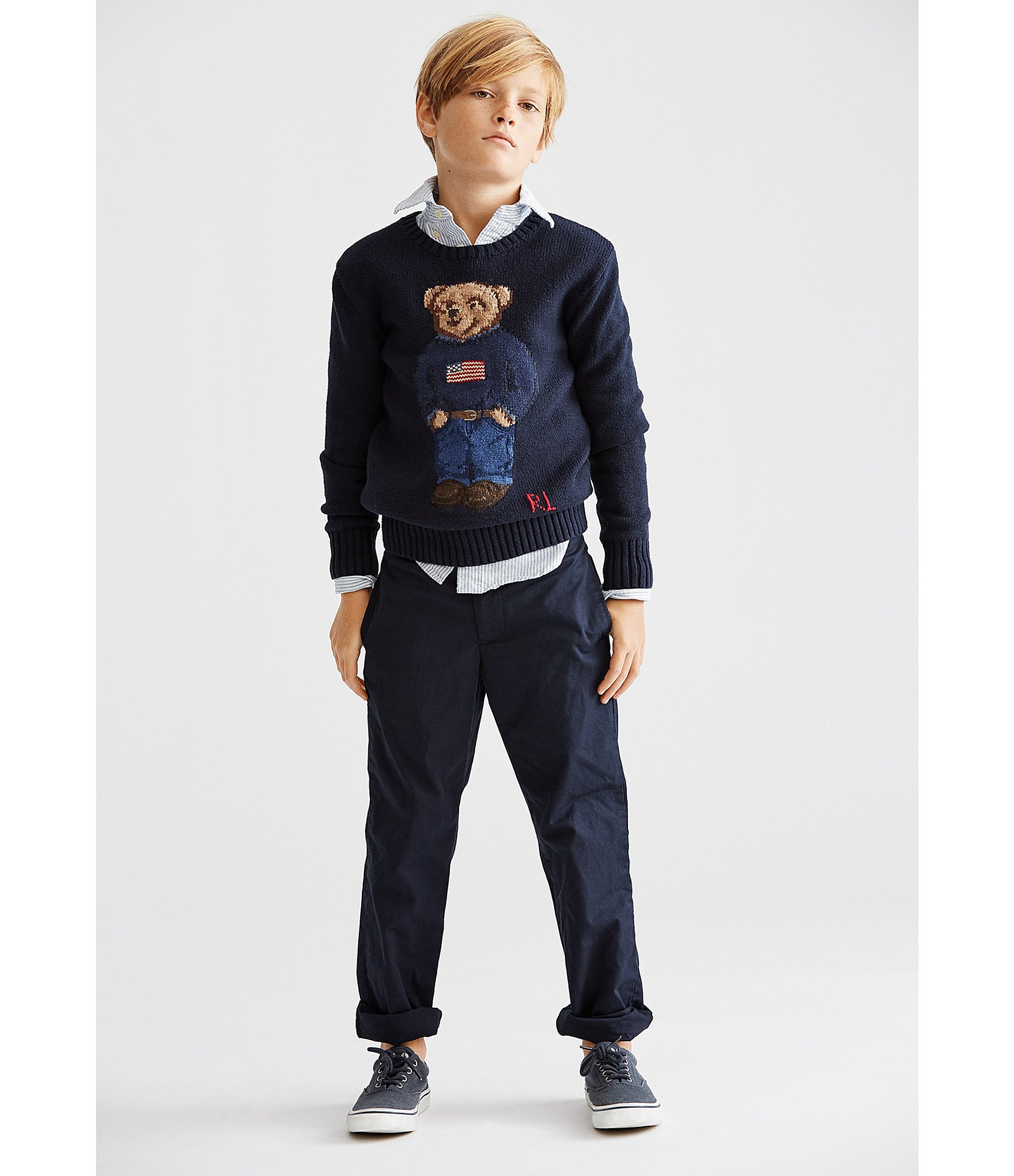 Polo Ralph Lauren Little Boys 2T-7 Americana Polo Bear Sweater