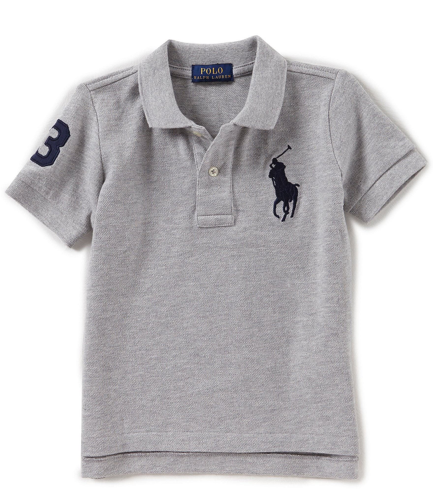 Polo Ralph Lauren Little Boys 2T-7 Short Sleeve Oversized Logo Classic Mesh Polo Shirt