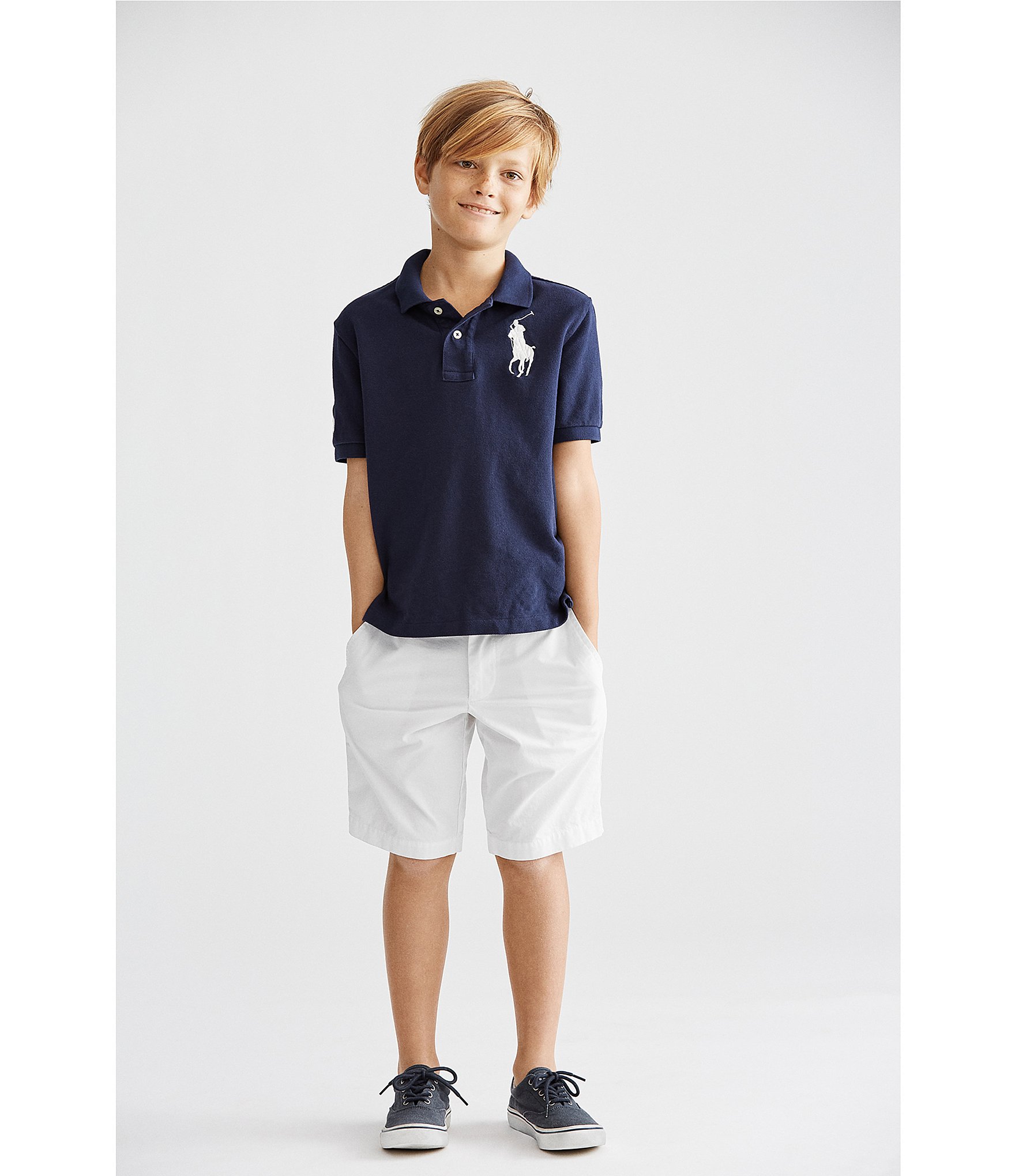 Polo Ralph Lauren Little Boys 2T-7 Short Sleeve Oversized Logo Classic Mesh Polo Shirt