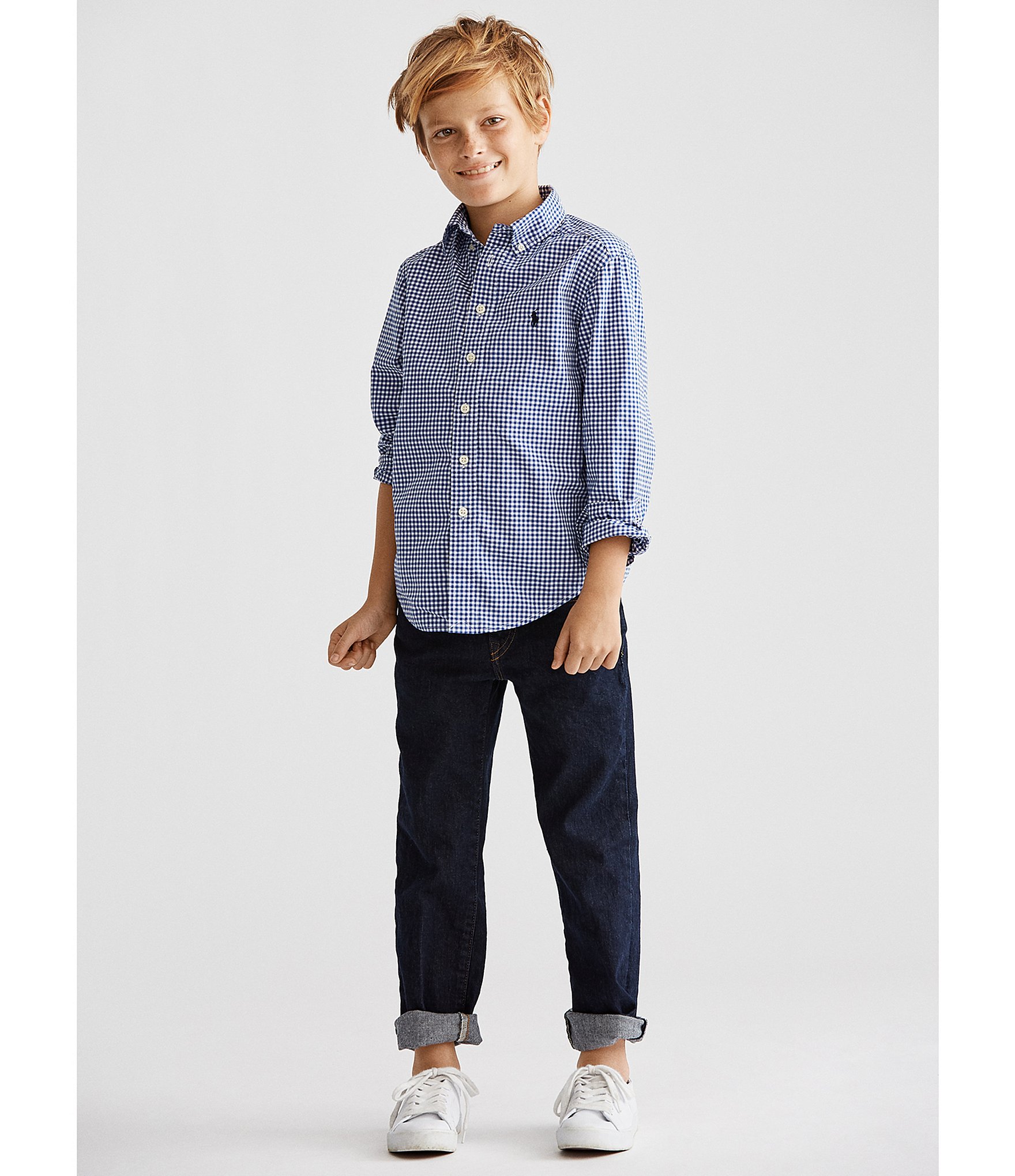 Polo Ralph Lauren Little Boys 2T-7 Long-Sleeve Gingham Poplin sportshirt