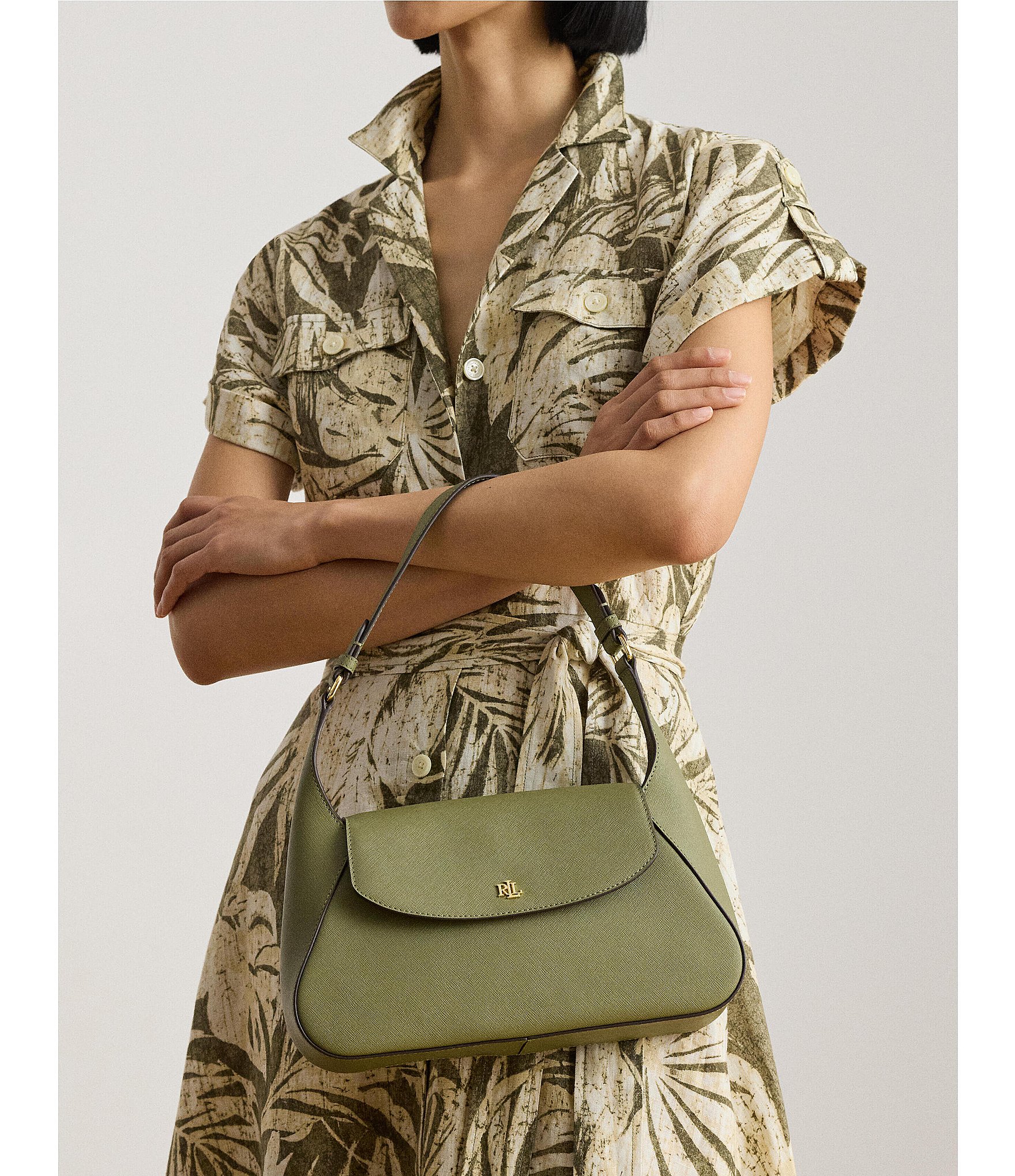 Lauren Ralph Lauren Schylar Crosshatch Medium Shoulder Bag