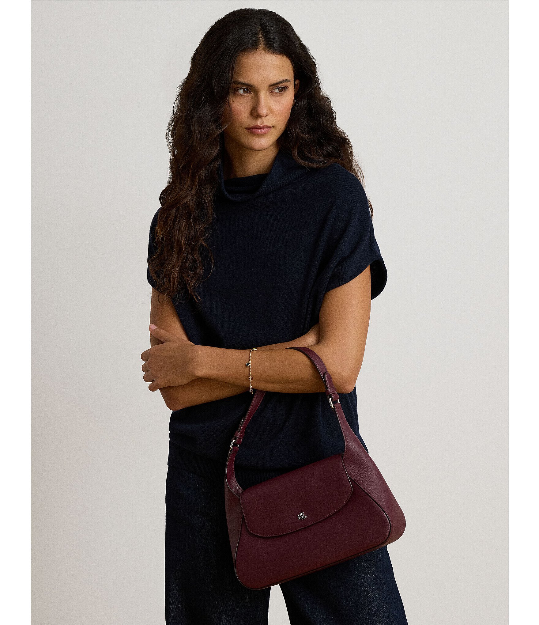 Lauren Ralph Lauren Schylar Crosshatch Medium Shoulder Bag