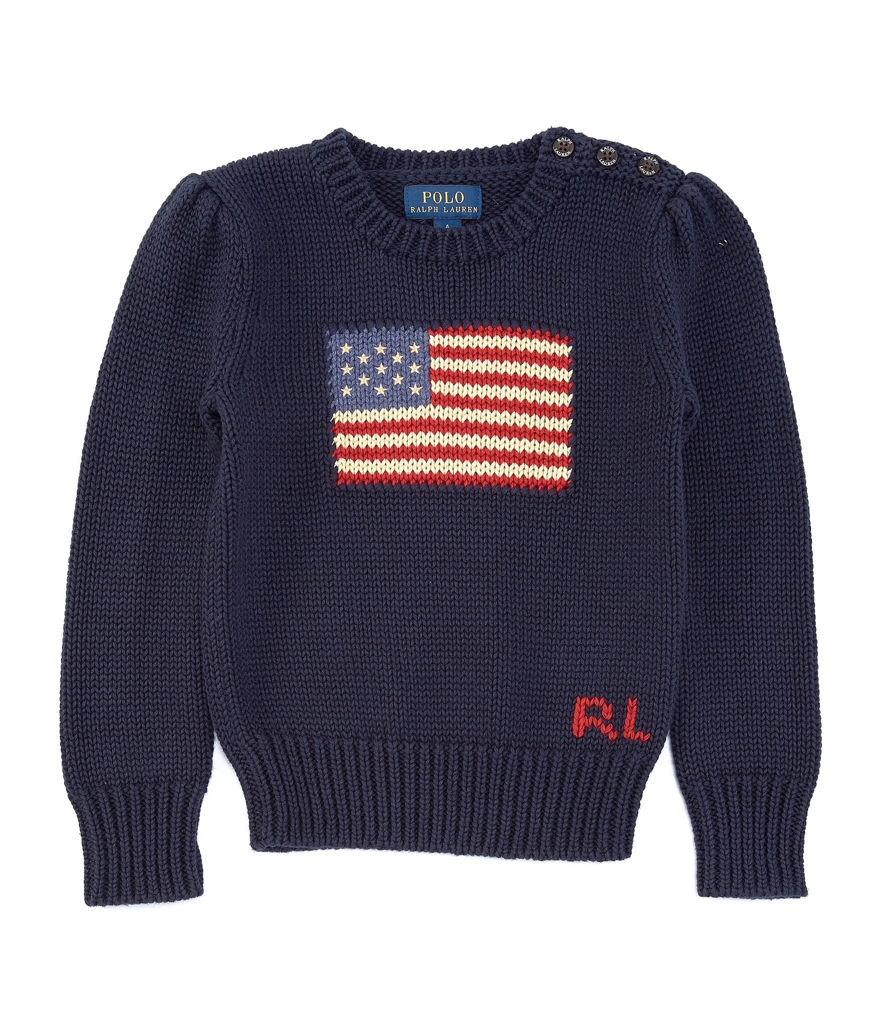polo sweater with american flag