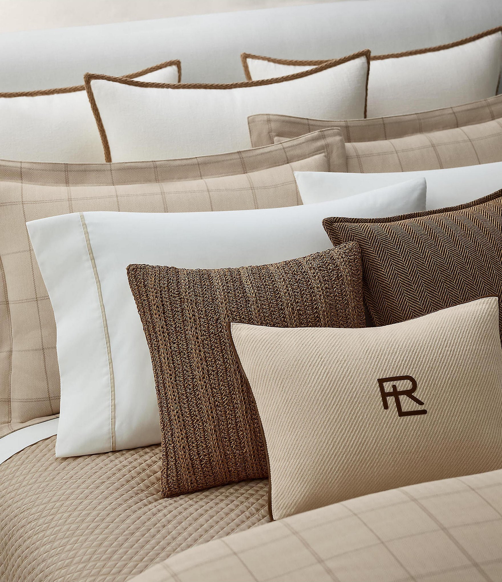 Ralph Lauren Tyler Collection Lucas Braided Jute Trimmed Euro Sham