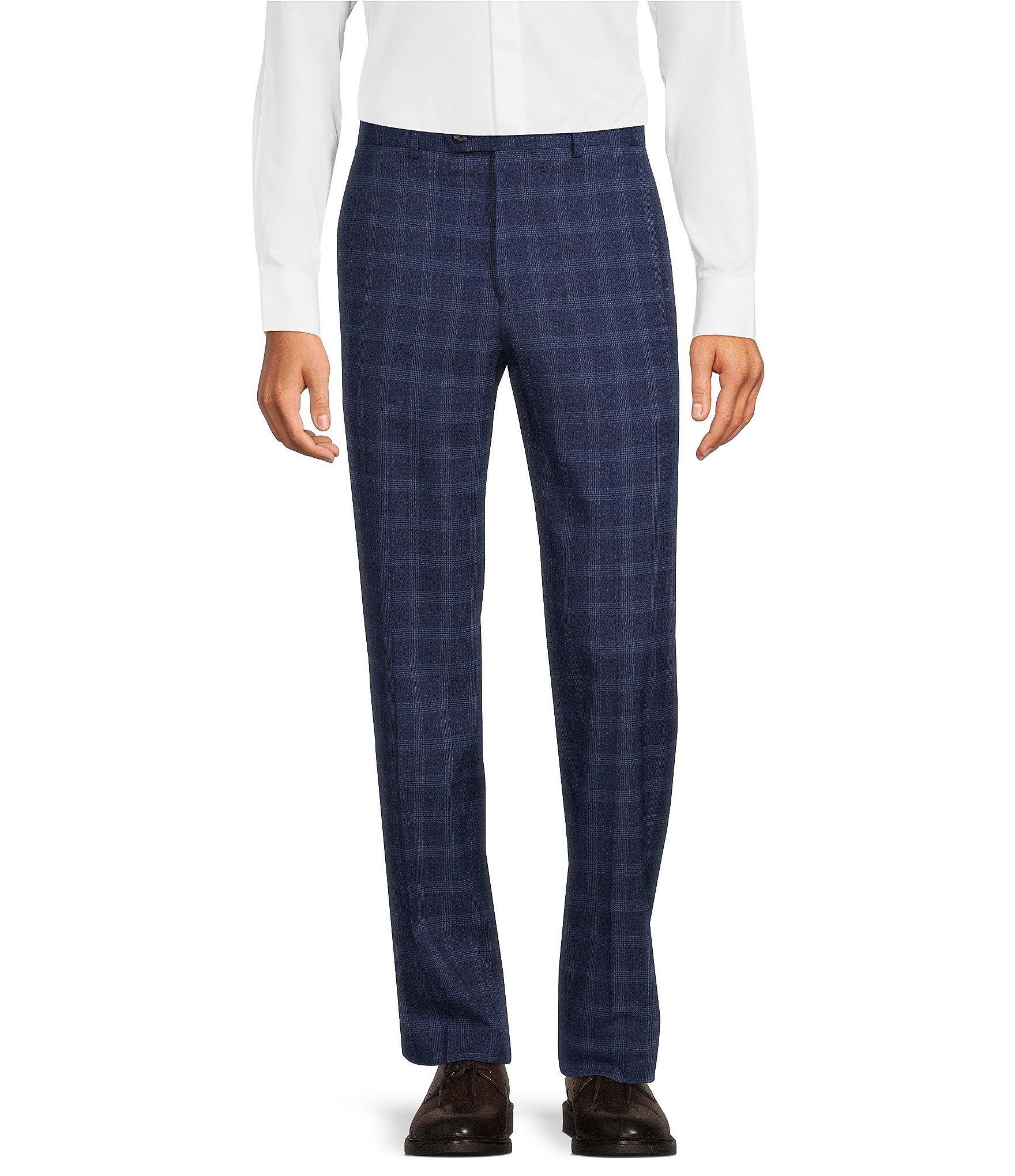 New Ralph Lauren Men's Wool Flannel Classic Suit Pants 36x30 Black  White E0209 | eBay