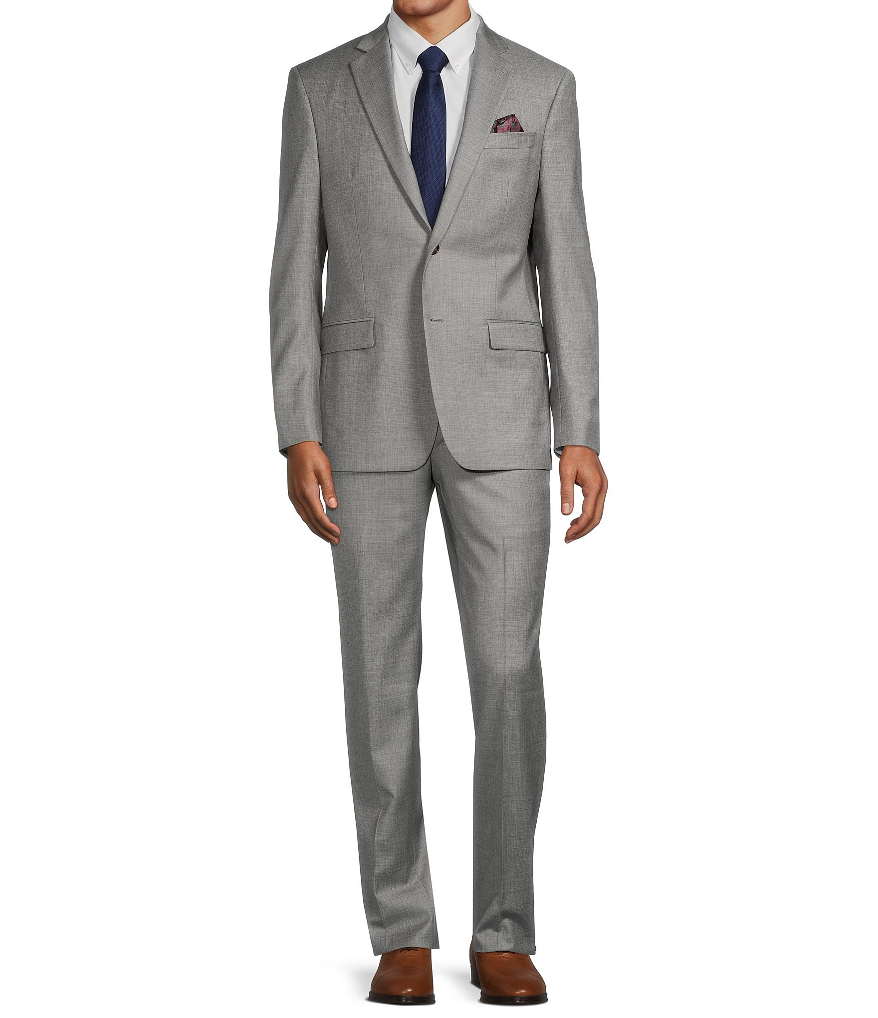 Ralph Ralph Lauren Slim-Fit Solid Flat Front Pants Wool Suit | Dillard's