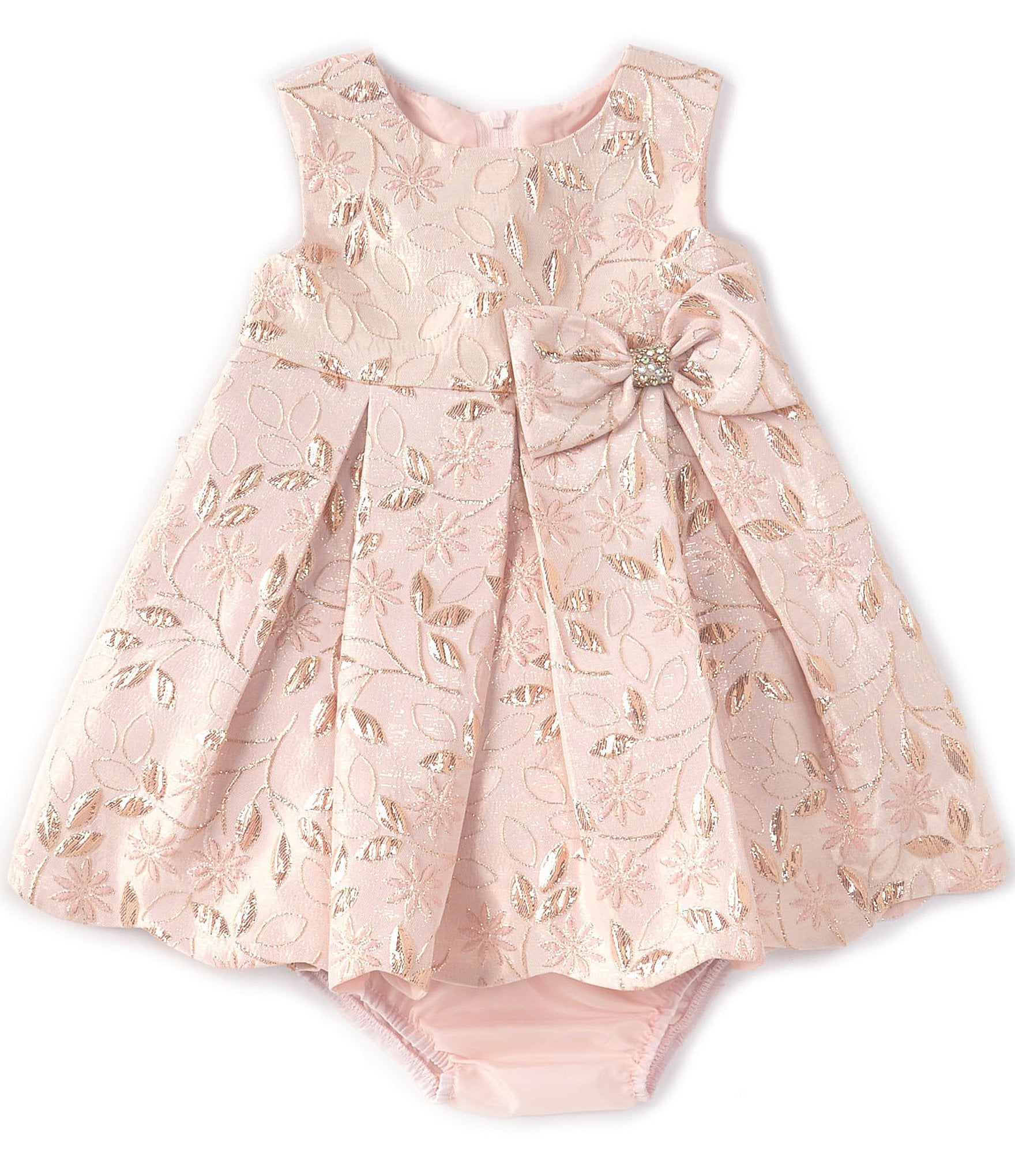 Rare Editions Baby Girls 12-24 Months Sleeveless Floral Brocade Fit-And ...