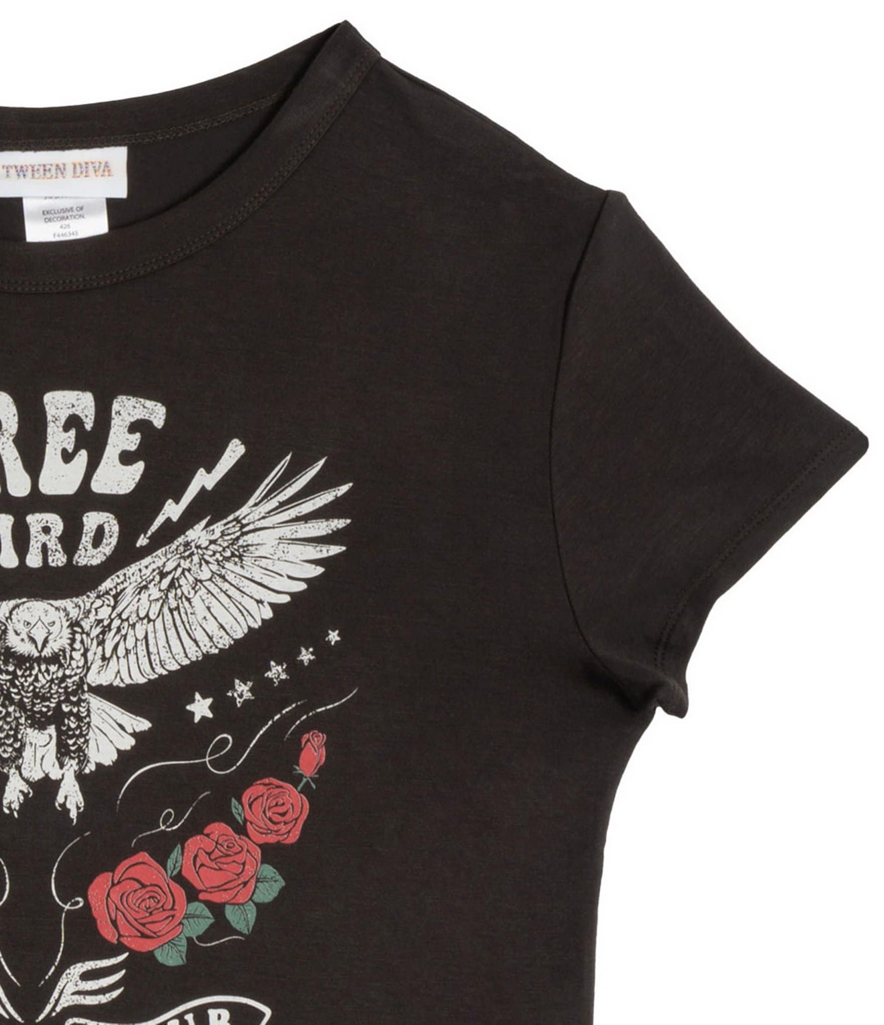 Rare Editions Big Girls Short-Sleeve Solid Free Bird T-Shirt & Plaid Skirt Set