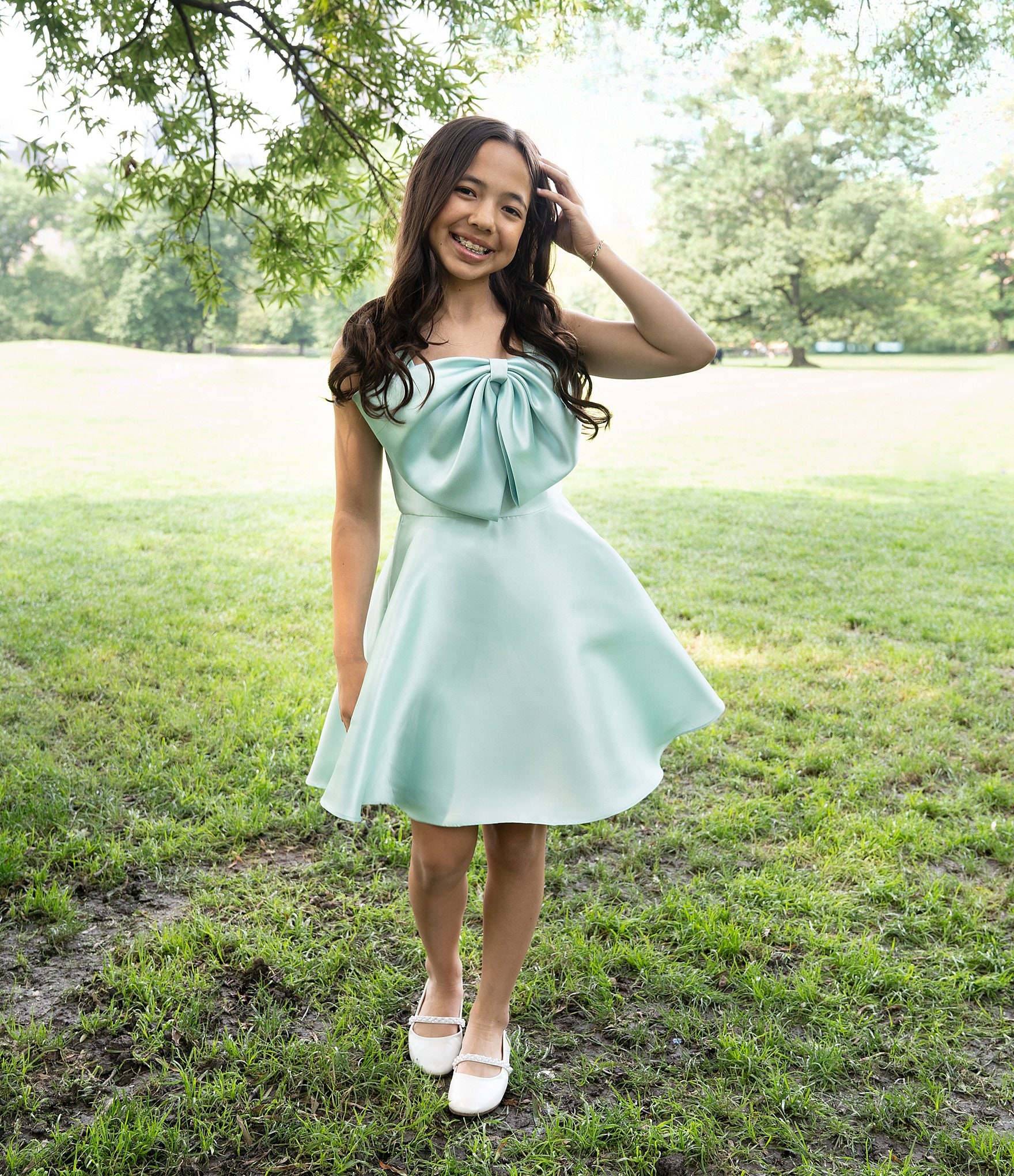 Rare Editions Big Girls Sleeveless Bow-Accented Mikado Fit & Flare Dress