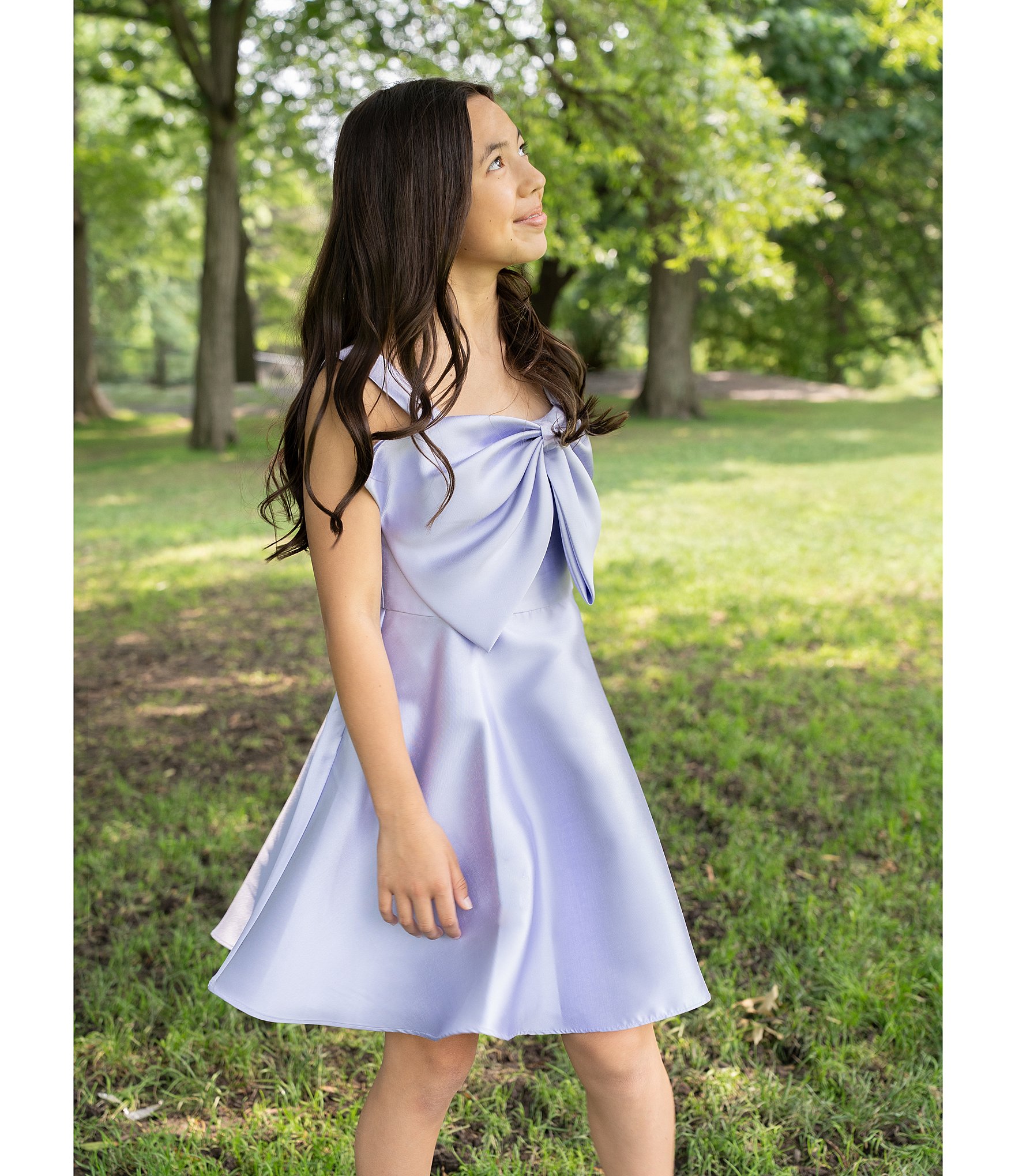 Rare Editions Big Girls Sleeveless Bow-Accented Mikado Fit & Flare Dress